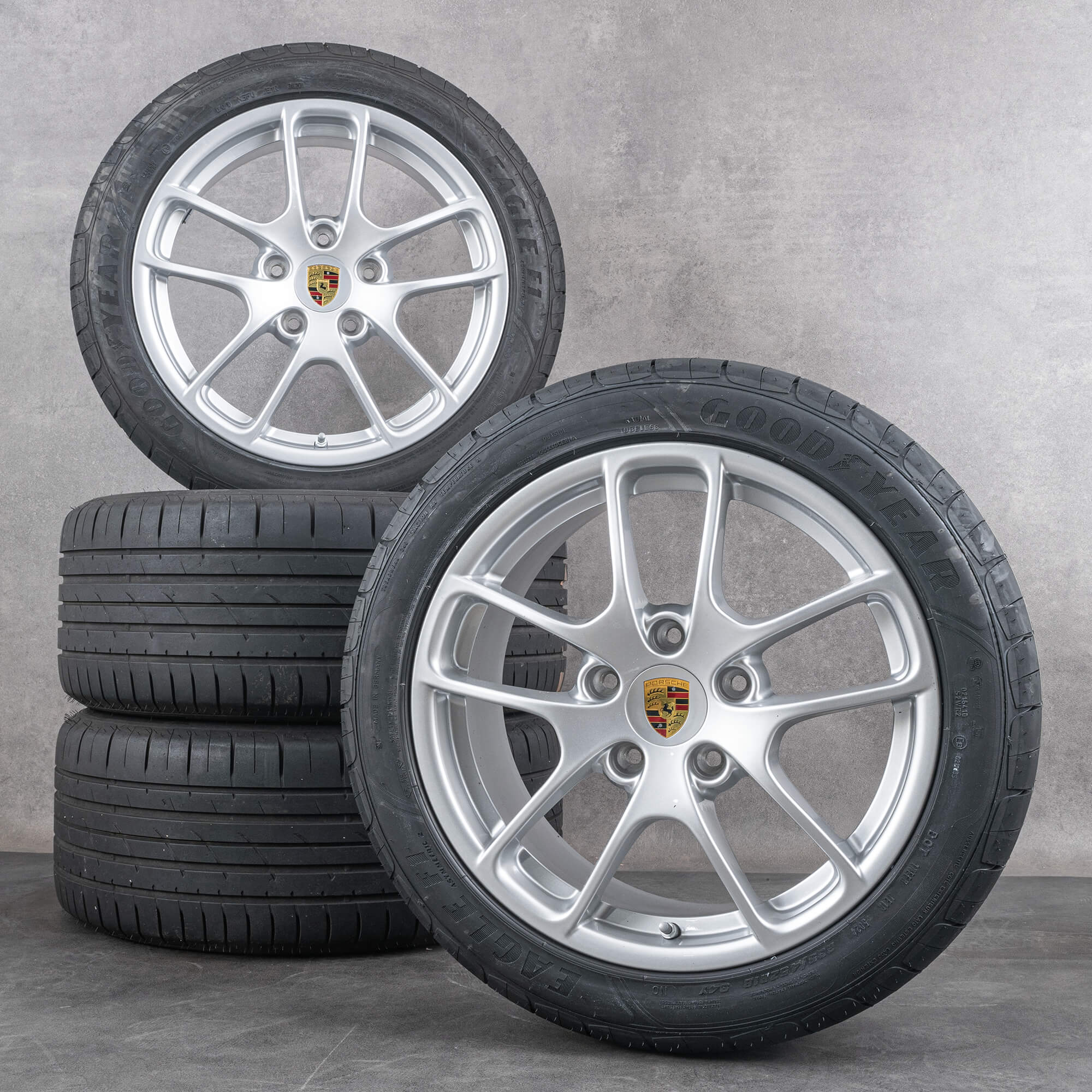 Original Porsche 18 tommer fælge Boxster 718 Cayman S 982 sommer komplet hjulsæt