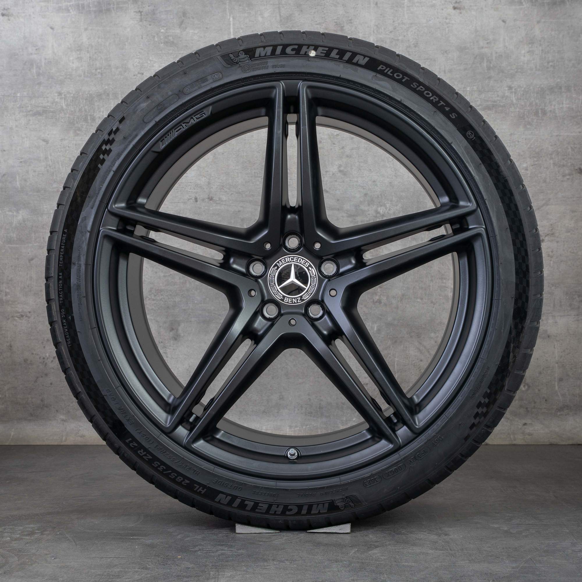 Oryginał Mercedes Benz Klasa S63 AMG felgi 21 cali W223 E Performance koła letnie A2234012100 A2234012200 czarny mat
