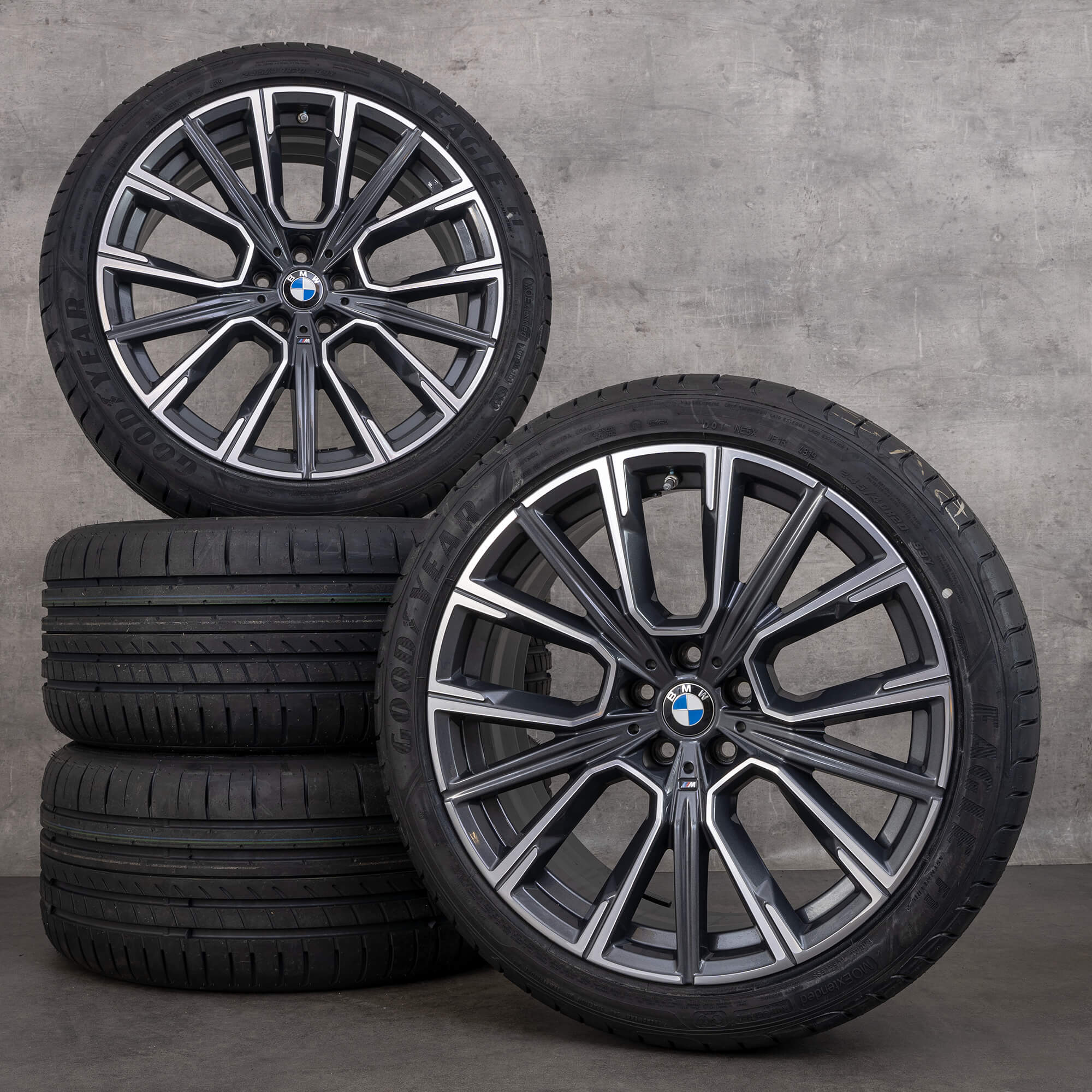 Oryginalne BMW serii 6 7 felgi 20 cali G32 G11 G12 koła letnie stylizacja 817 M 8090096 8090097 orbit szary polerowane toczone