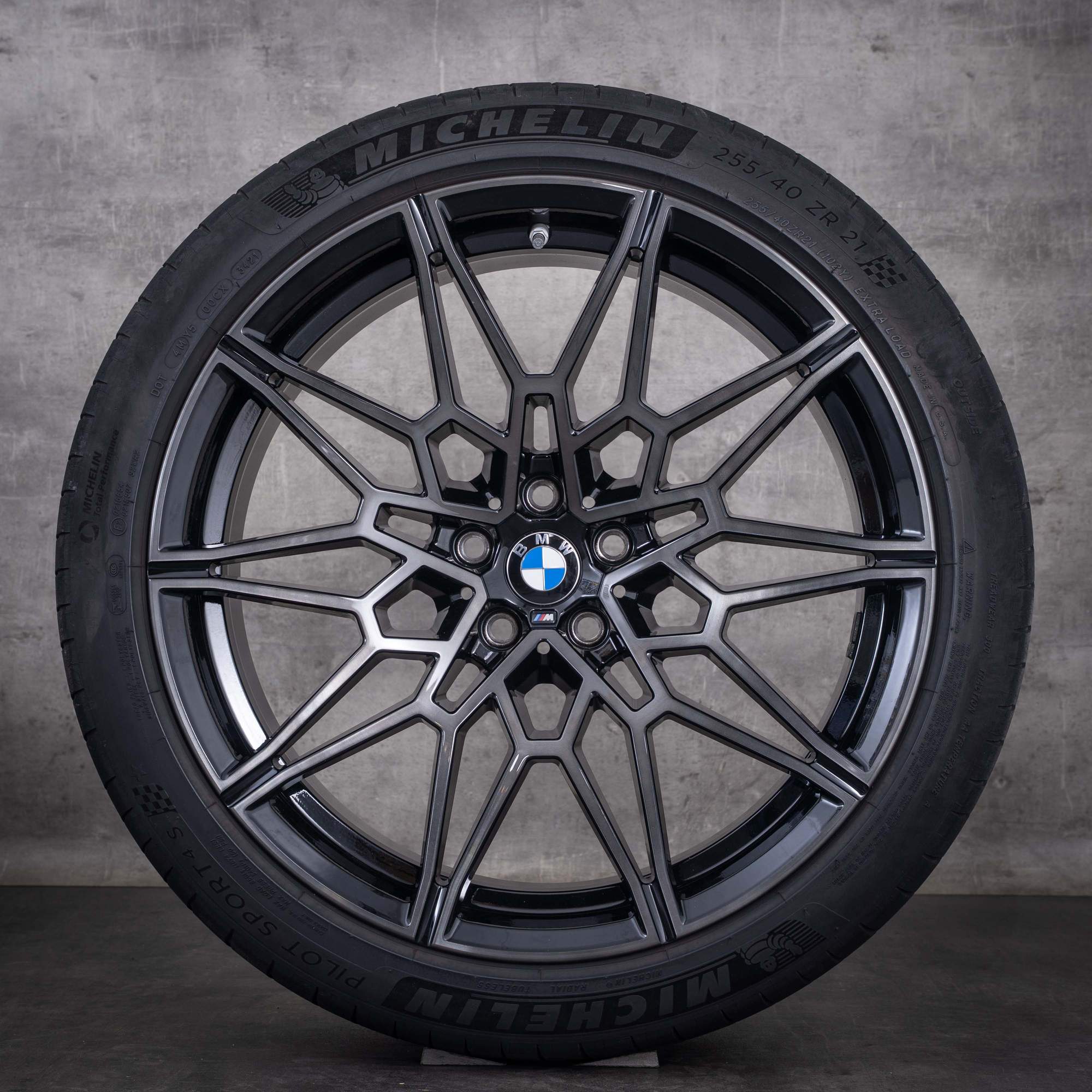 Original BMW X3M X4M Felgen 21 Zoll F97 F98 Sommerräder Styling 892 M 9501476 9501479 jet black uni front glanzgedreht