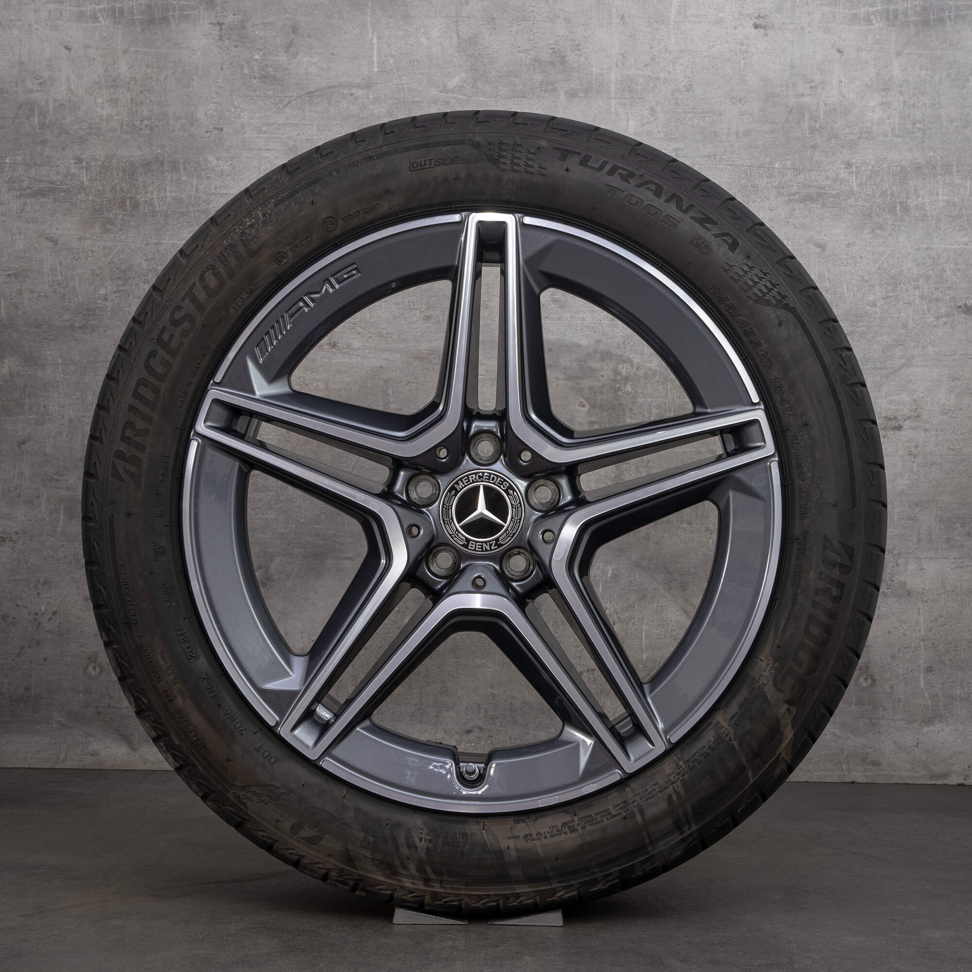 Oryginalne koła zimowe Mercedes-Benz Klasy S AMG 19 cali W223 V223 A2234011300 w kolorze himalaya grey z efektem diamond cut
