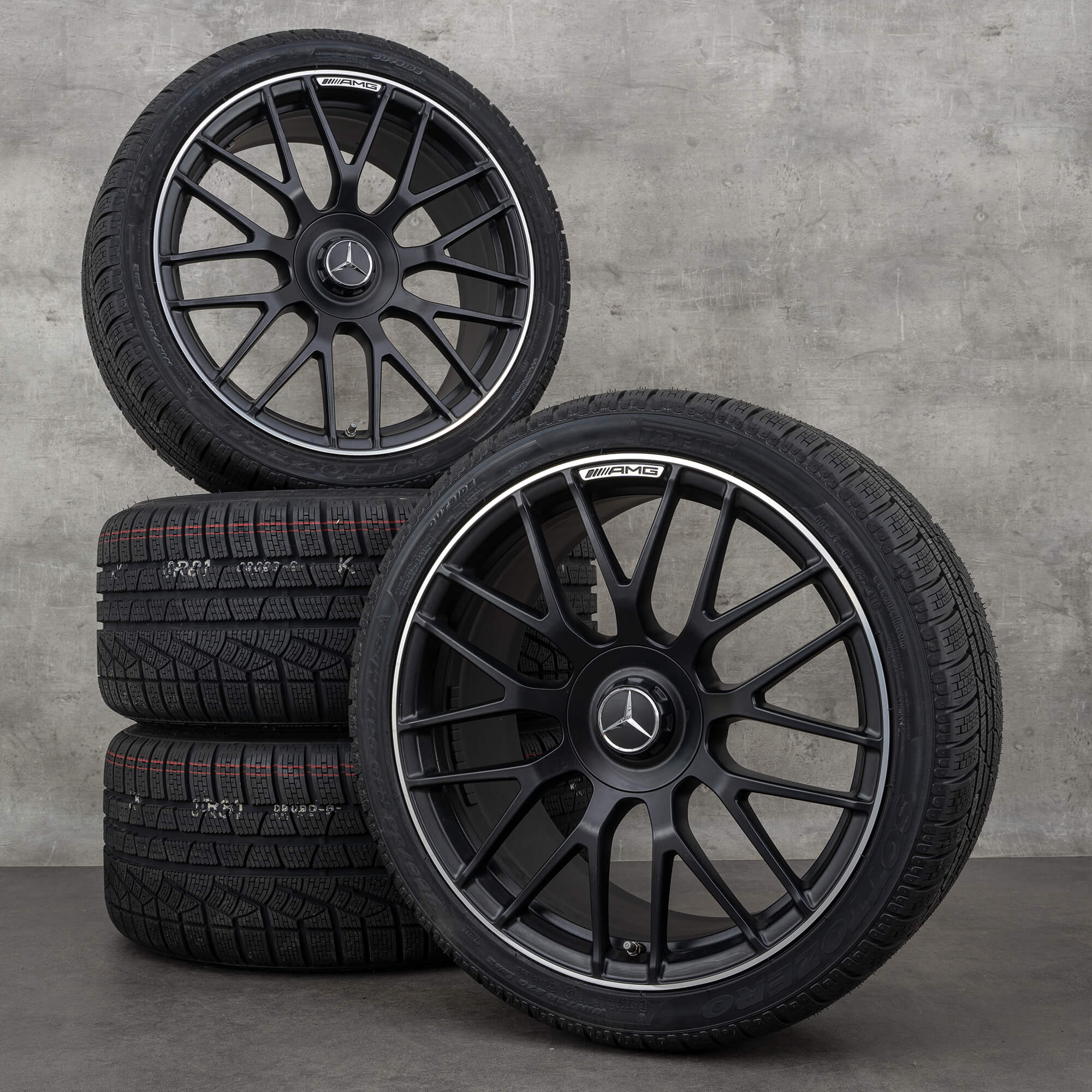 Originální 19 palcové disky Mercedes Benz CLA 45 & S AMG Winterrder A1774012400 černé matné vysoce lesklé soustružené C118 X118