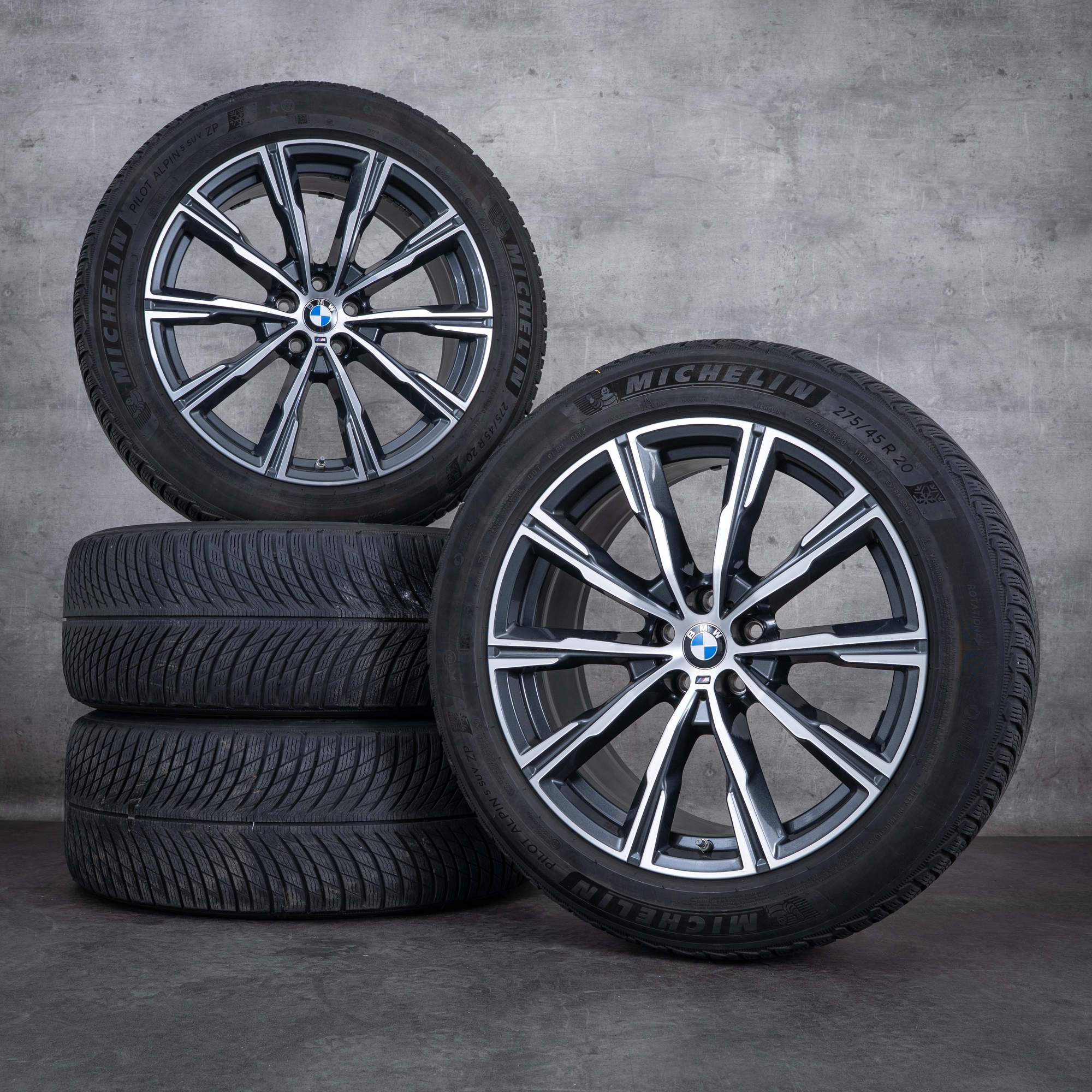 Originales BMW X5 X6 ruedas de invierno 20 pulgadas G05 G06 llantas estilo 740 M 8071996 órbita gris pulido convertido