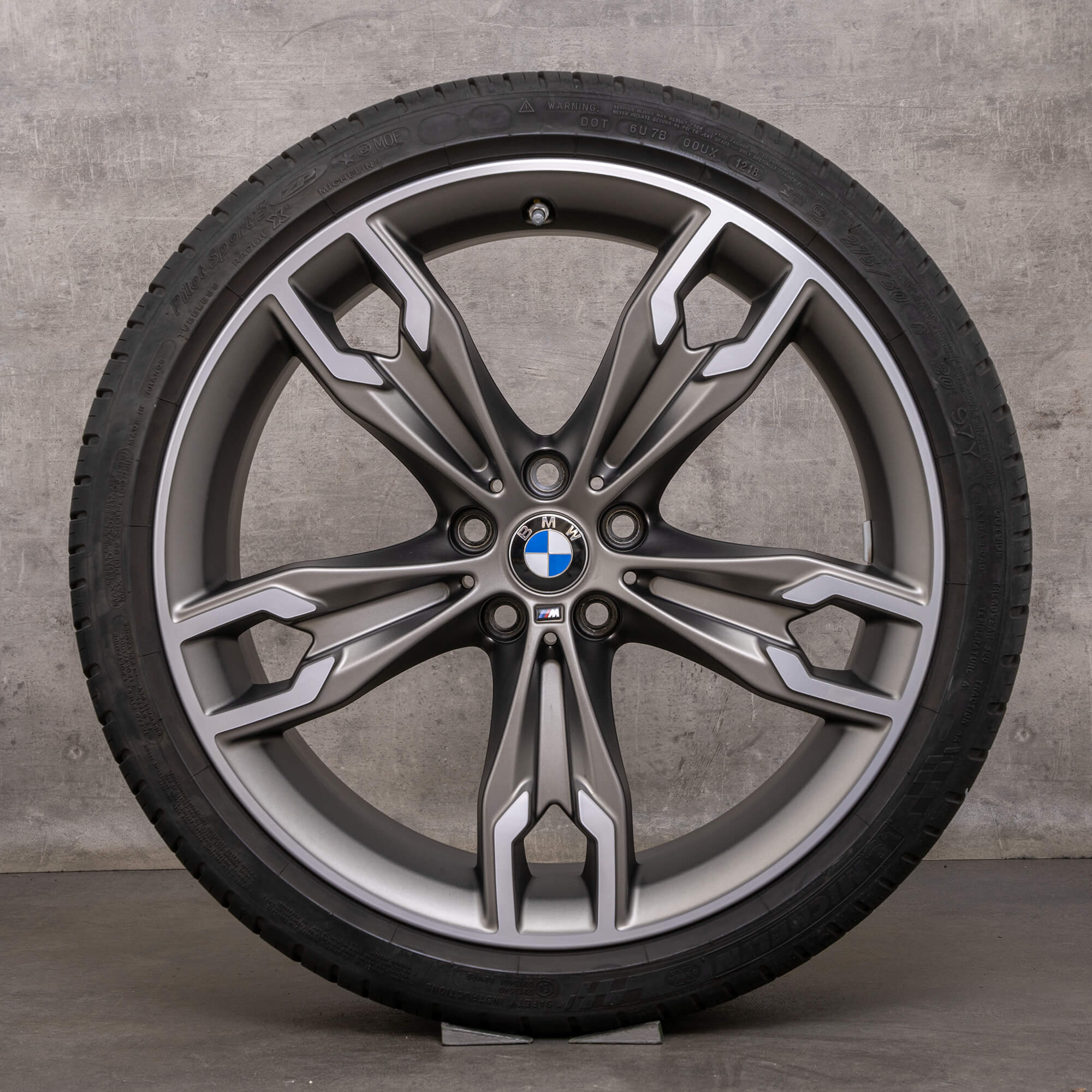 Original BMW 5er Felgen 20 Zoll G30 G31 Sommerräder Styling 668 M 7855087 75855088 cerium grey matt glanzgedreht