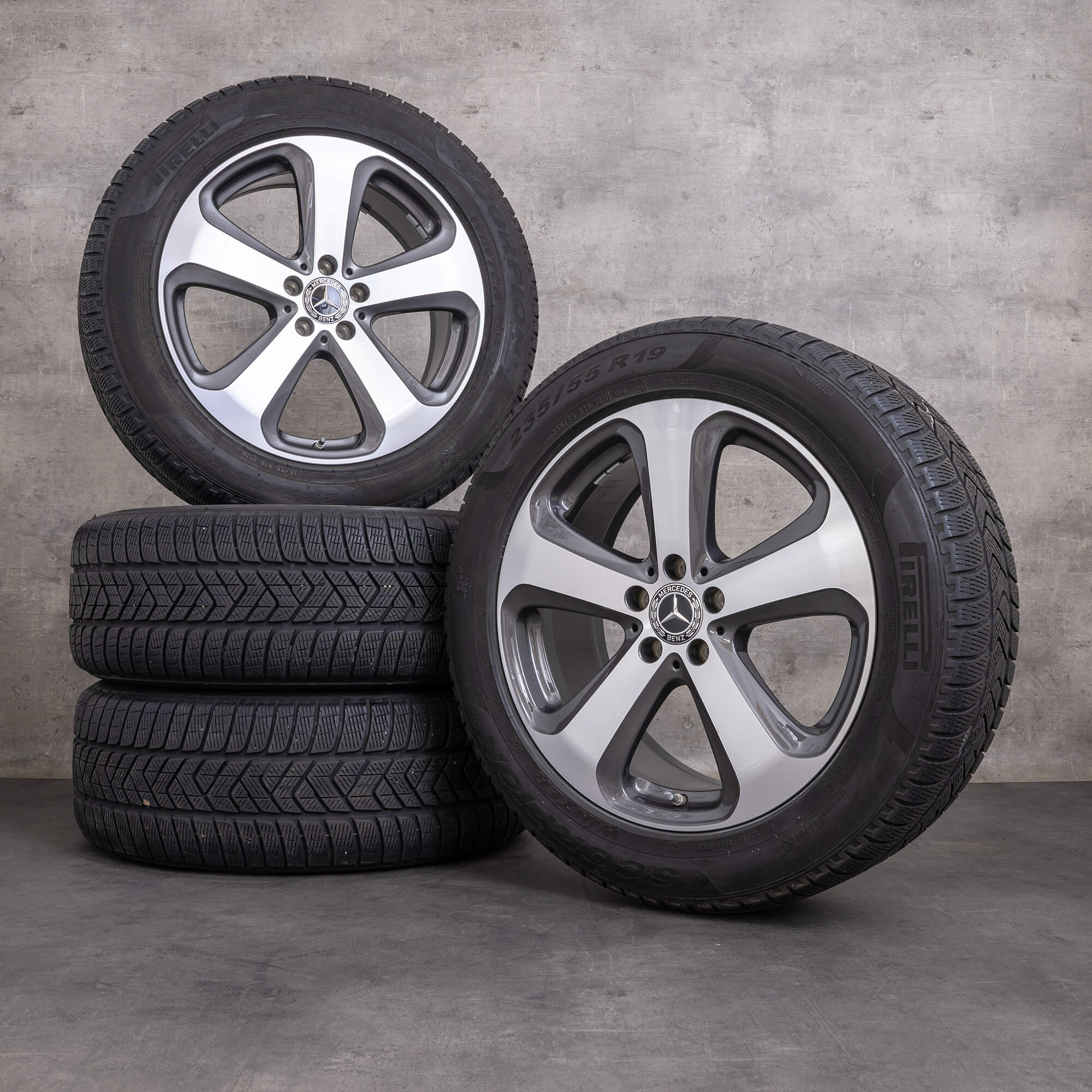 Alkuperäiset Mercedes Benz GLC & 43 AMG talvirenkaat 19 tuuman X253 C253 vanteet A2534011000 himalya harmaa kiillotettu