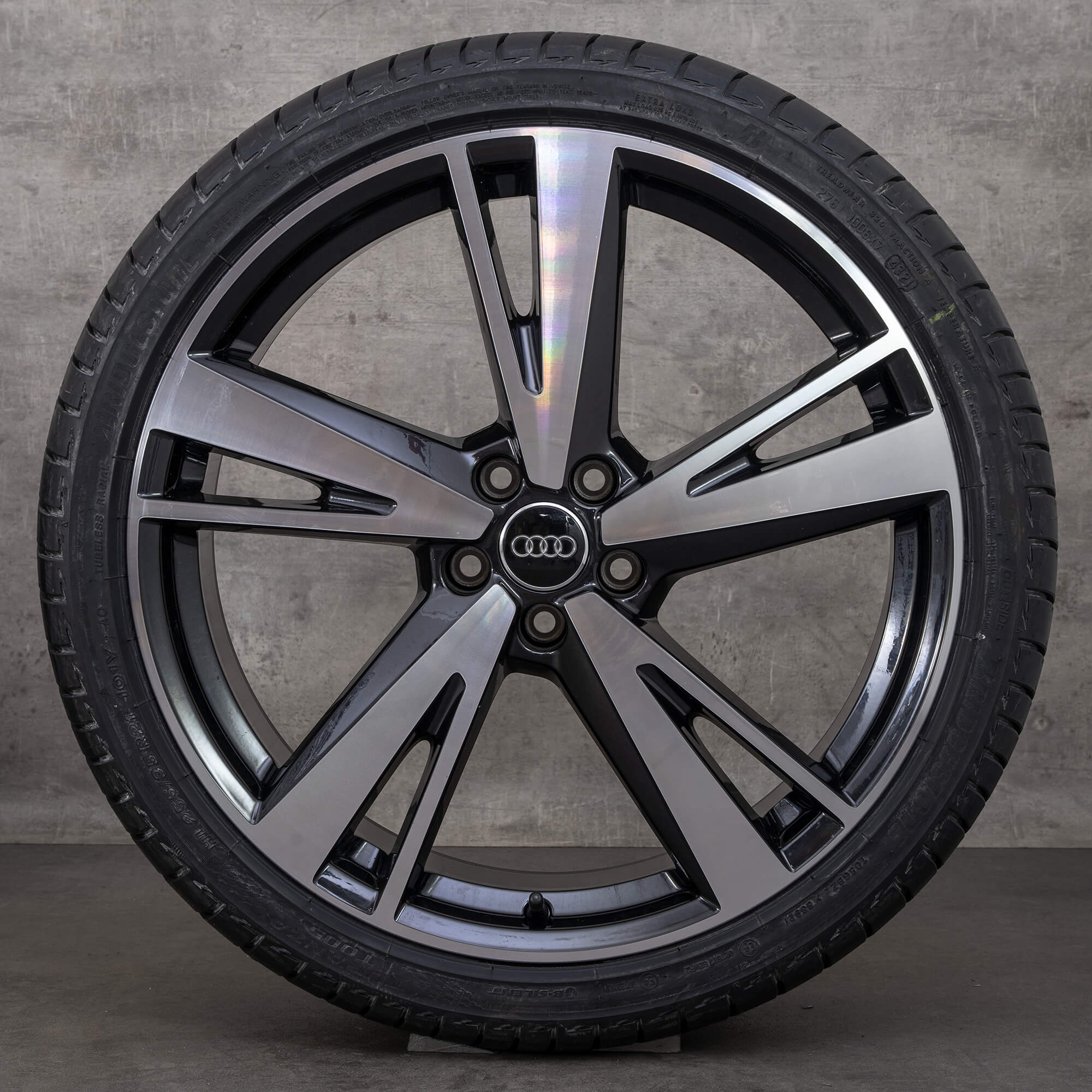 OEM Audi A6 S6 summer wheels 21 inch 4K C8 rims 4K0601025AG Blade black glossy turned NEW