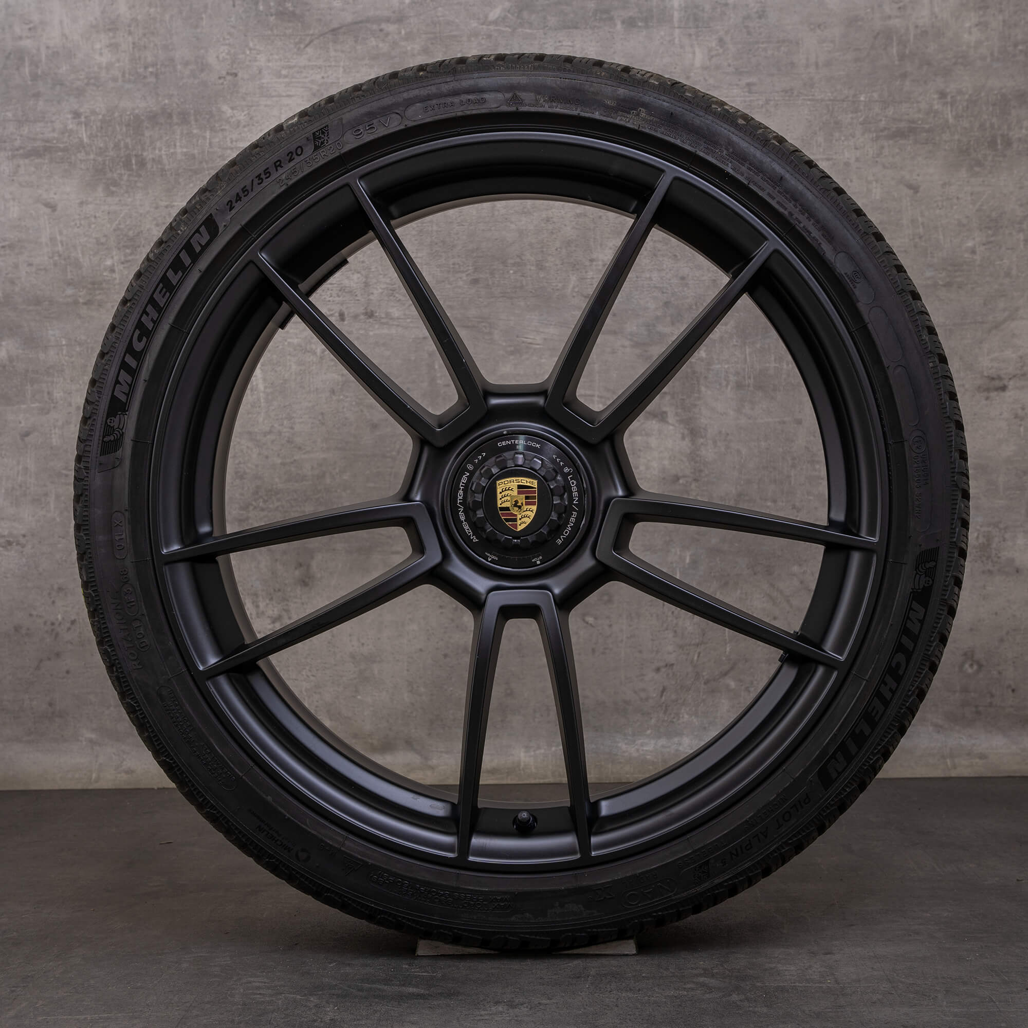 Alkuperäiset Porsche 911 -talvirenkaat 20 21 tuumaa 992 I GTS -vanteet 992601025AT 992601025AC Turbo S -vanteet mattamusta