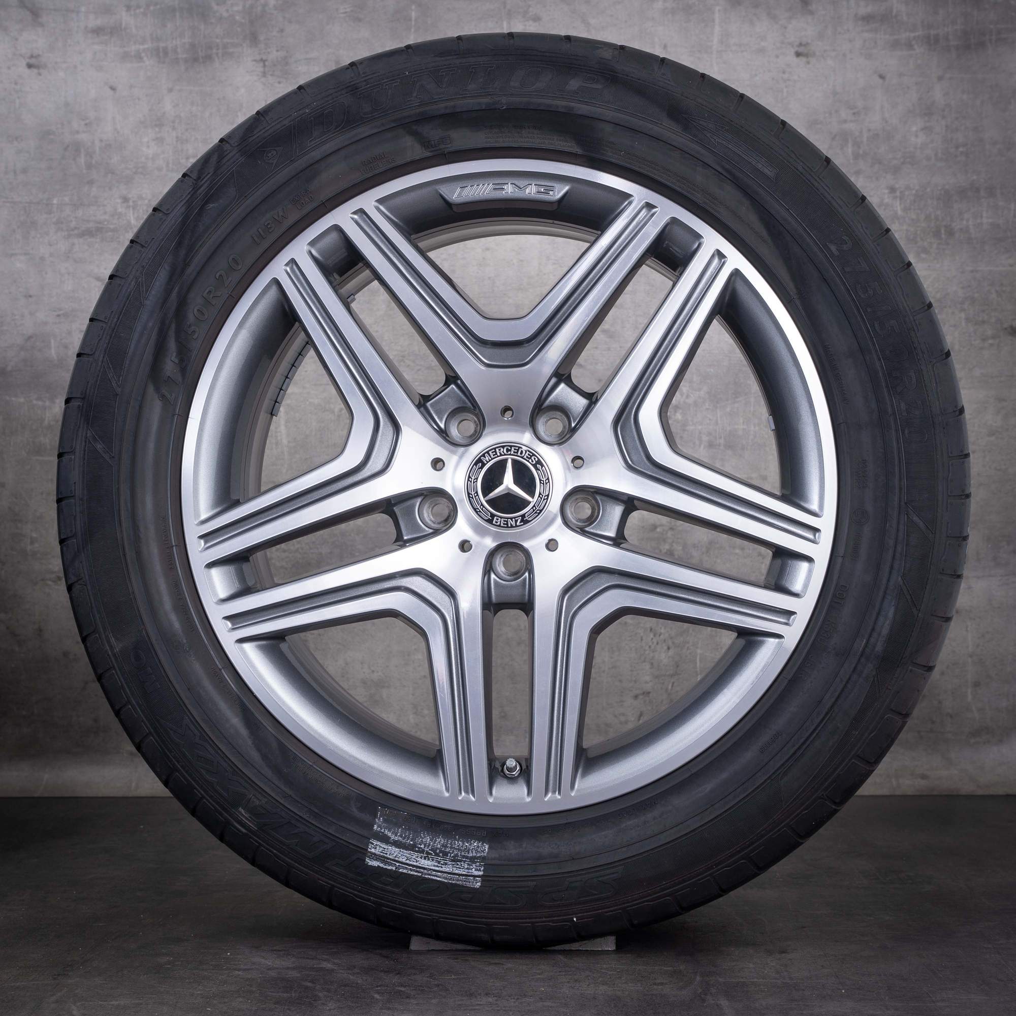 Alkuperäiset Mercedes-Benz G-sarjan G63 G65 AMG -talvirenkaat 20 tuumaa W463-vanteet A4634013002 himalaya grey diamond cut