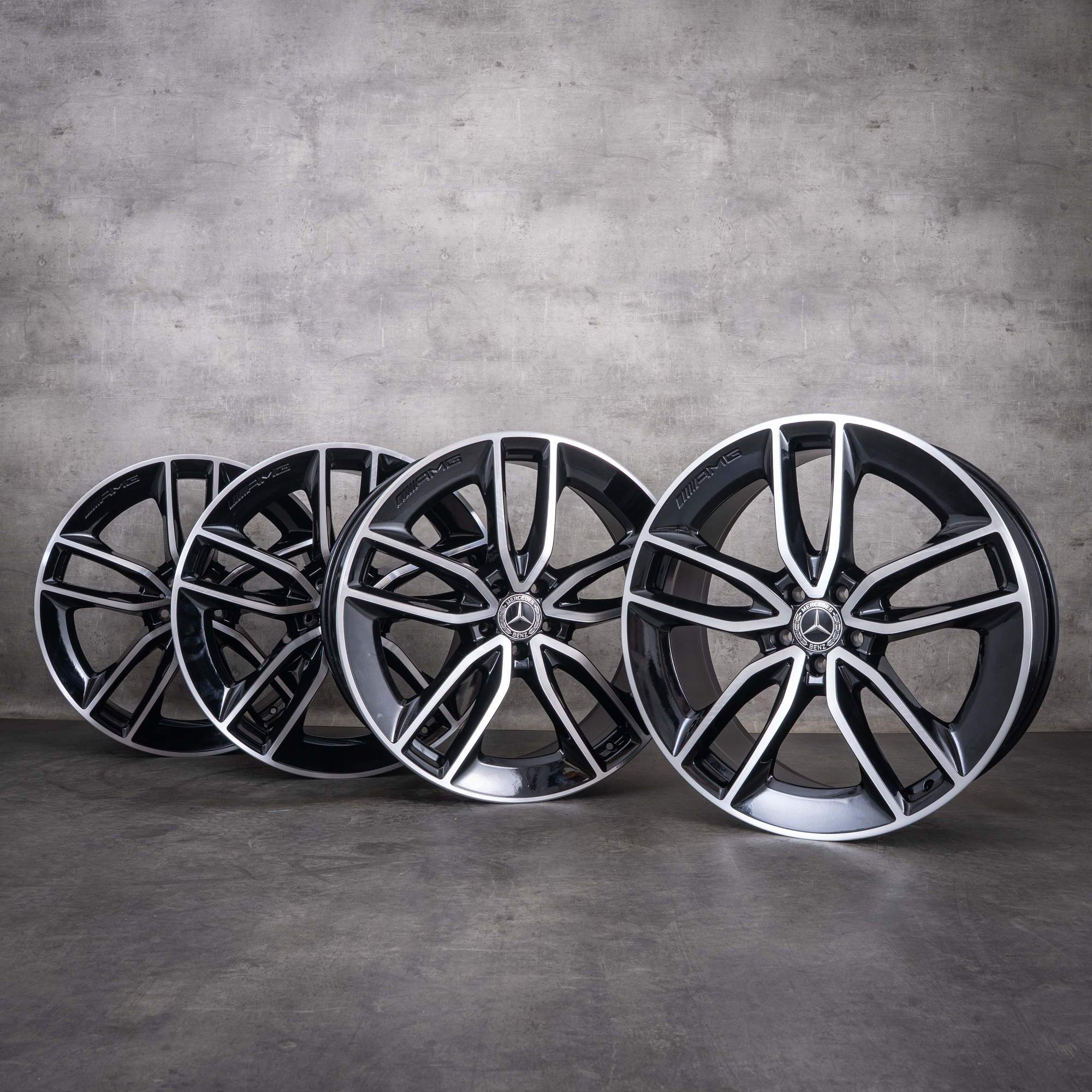 OEM Mercedes-Benz GLE 22inch AMG rims V167 C167 A1674013600 A1674013700 black diamond cut