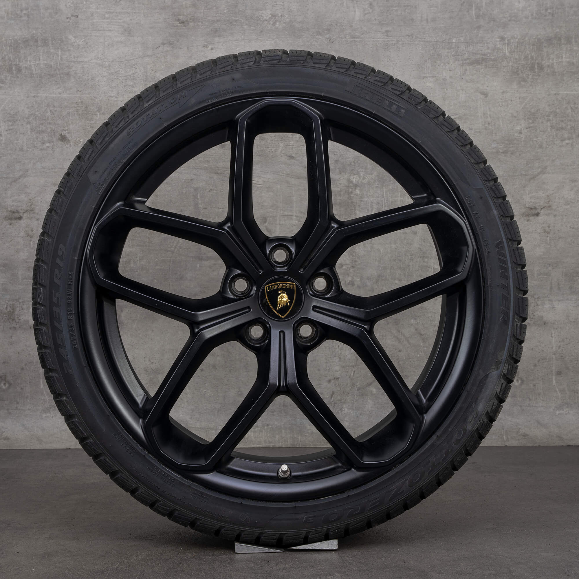 Originale Lamborghini vinterhjul 19 tommer Huracan Kari-felger 4T0601017AO 4T0601017K svart