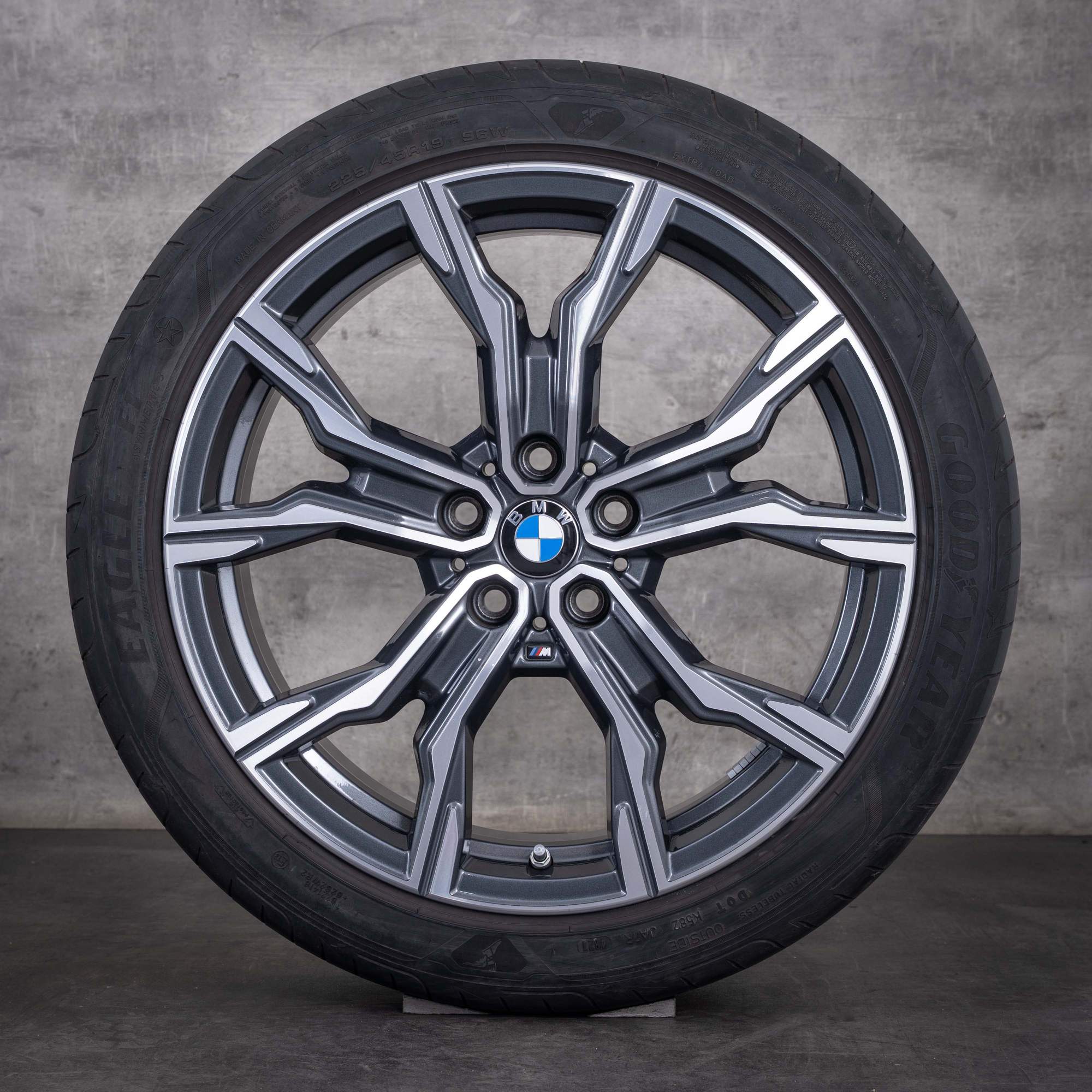 Original BMW X1 X2 Sommerräder 19 Zoll F48 F39 Felgen Styling 816 M 8092163 orbit grey glanzgedreht