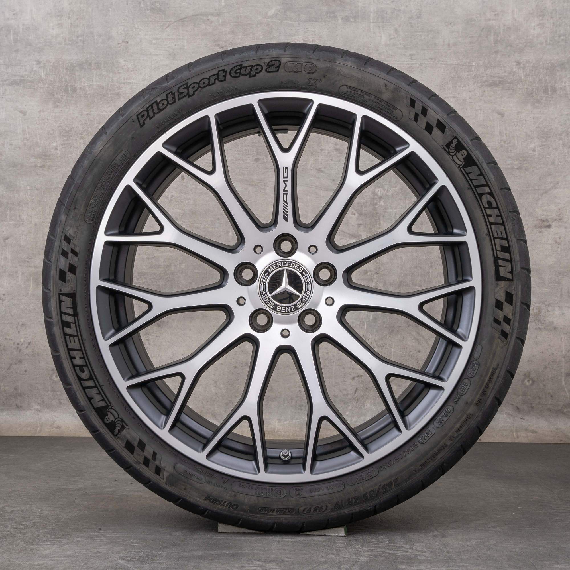 Alkuperäiset Mercedes Benz AMG GT & S vanteet 19 20 tuuman C190 R190 kesäpyörät A1904012800 A1904013000 ristikkäispyörät musta matta kiillotettu