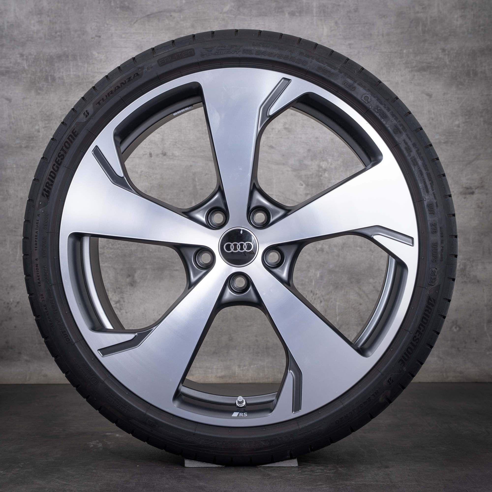 Original Audi A5 S5 Felgen 20 Zoll B10 Sommerräder Falx 8B3601025M titan matt glanzgedreht