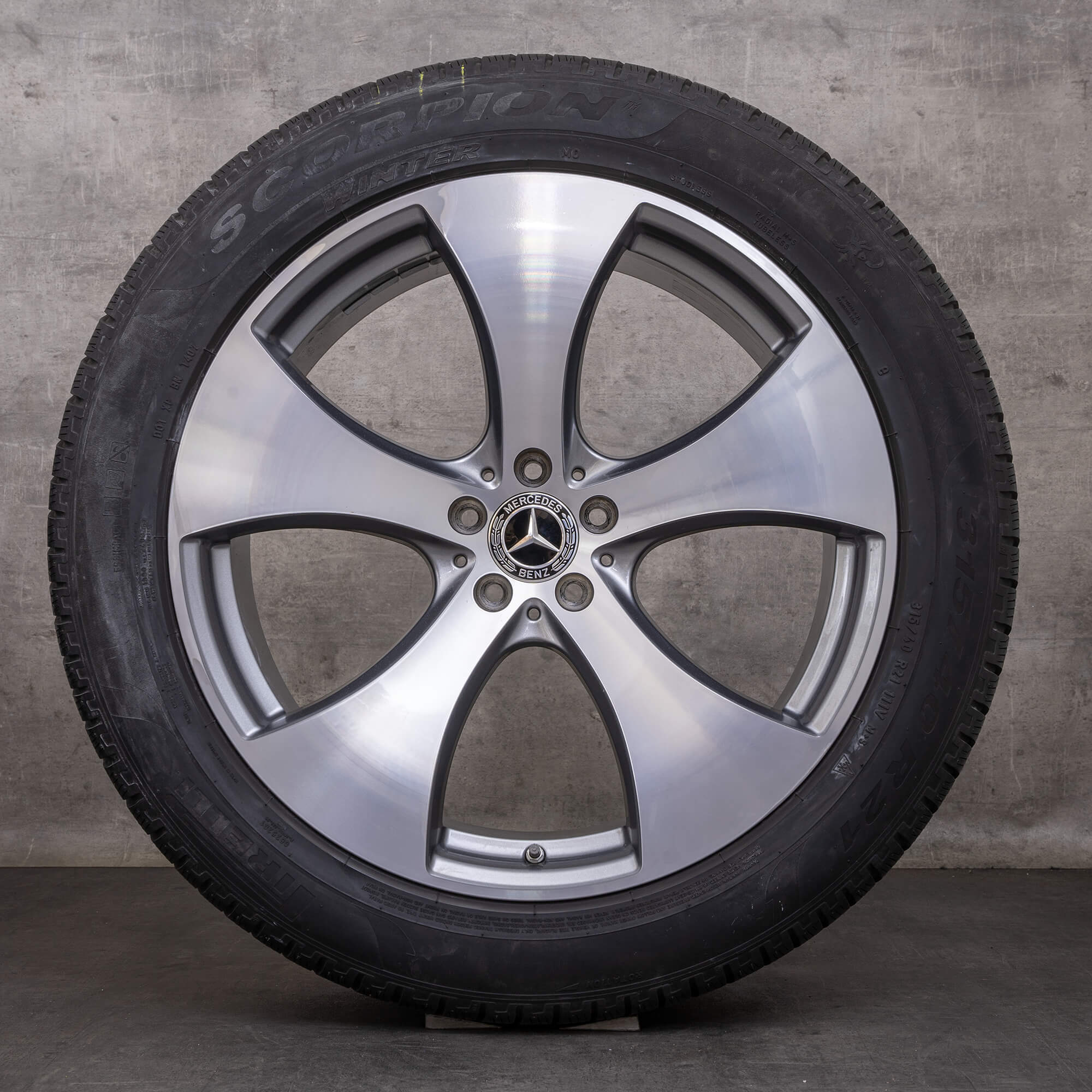 Alkuperäiset Mercedes Benz GLE talvirenkaat 21 tuuman C292 vanteet A2924010400 A2924010500 himalajanharmaa kiillotettu
