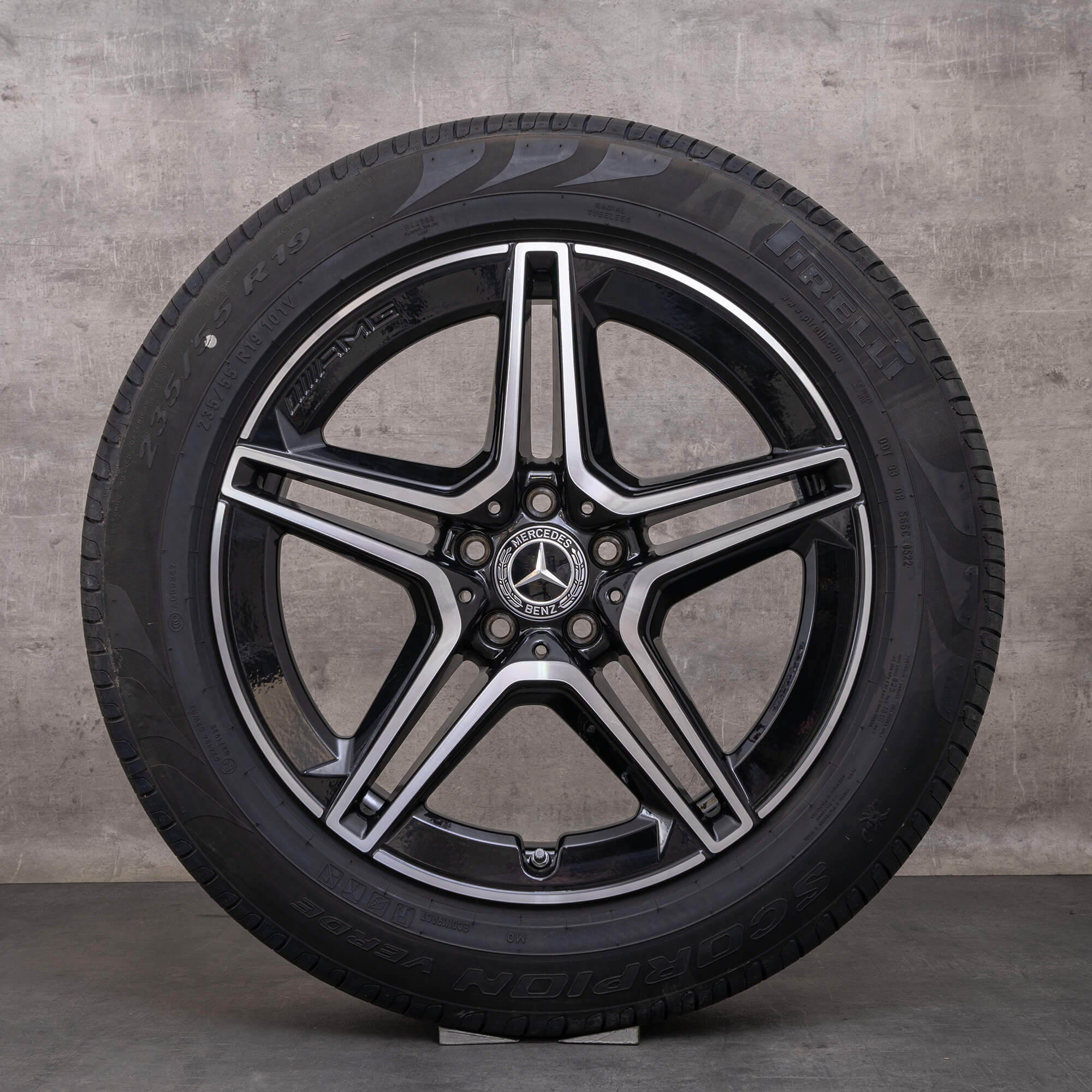 Orijinal Mercedes Benz GLC & 43 AMG jantlar 19 inç C253 yaz jantları A2534015300 A2534015400 siyah parlak tornalanmış