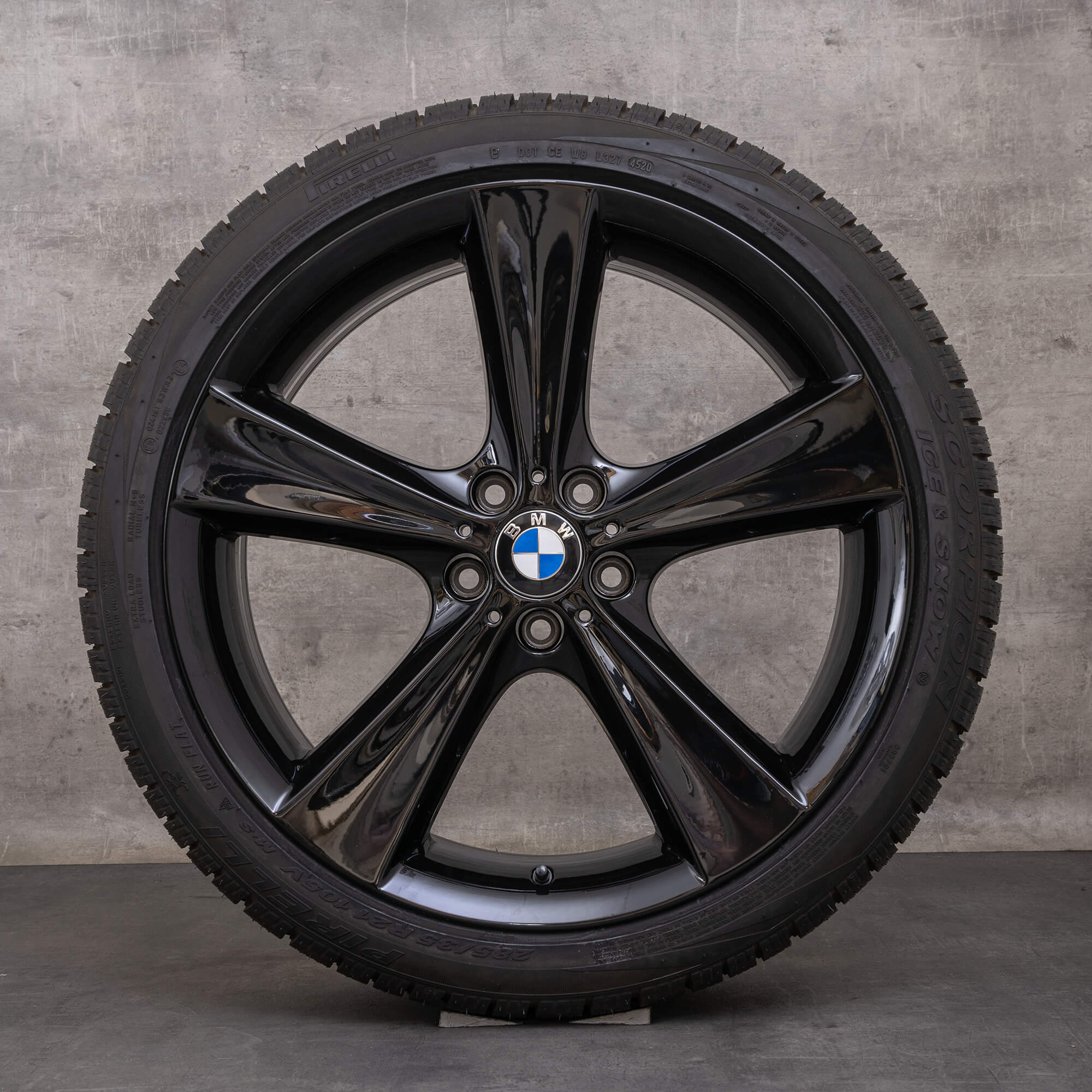 Original BMW X5 X6 Winterräder 21 Zoll E70 F15 F16 Felgen Styling 128 6771425 6771426 schwarz glanz