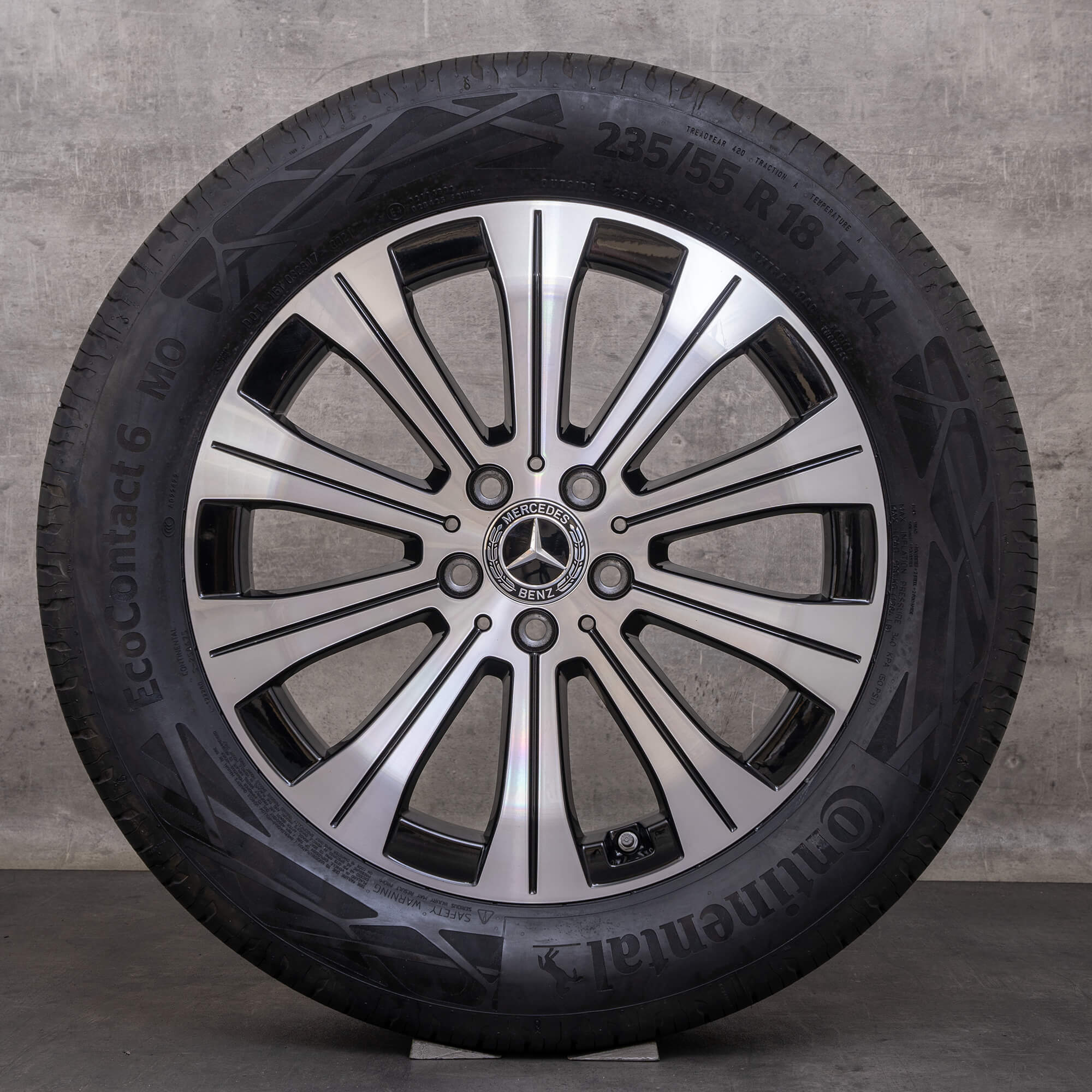 Oryginał Mercedes Benz EQA EQB Felgi 18 cali H243 X243 koła letnie A2434010000 czarny Polerowane