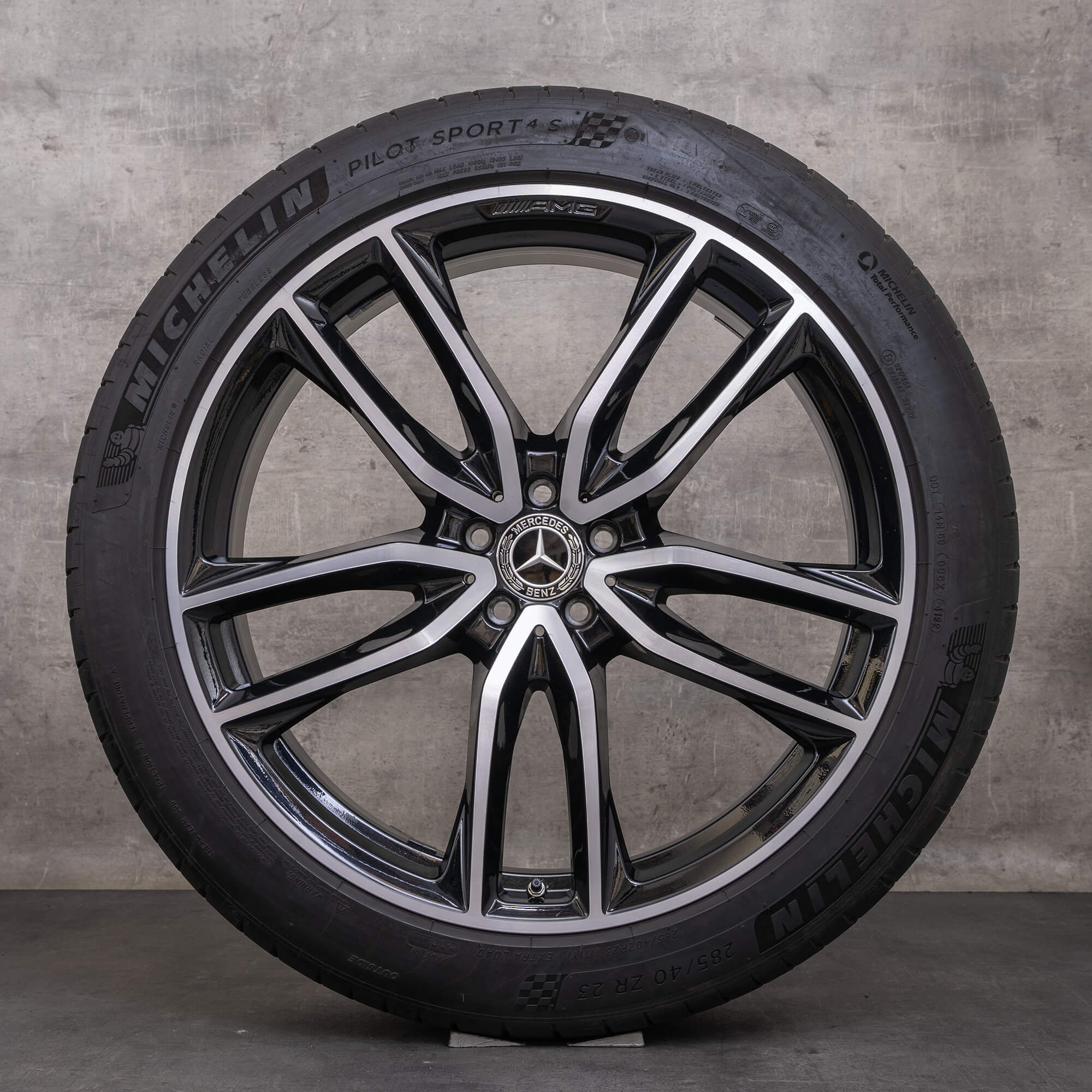 Oryginalne felgi Mercedes Benz GLS AMG 23 cale W167 X167 koła letnie A1674017700 A1674017800 czarne Polerowane