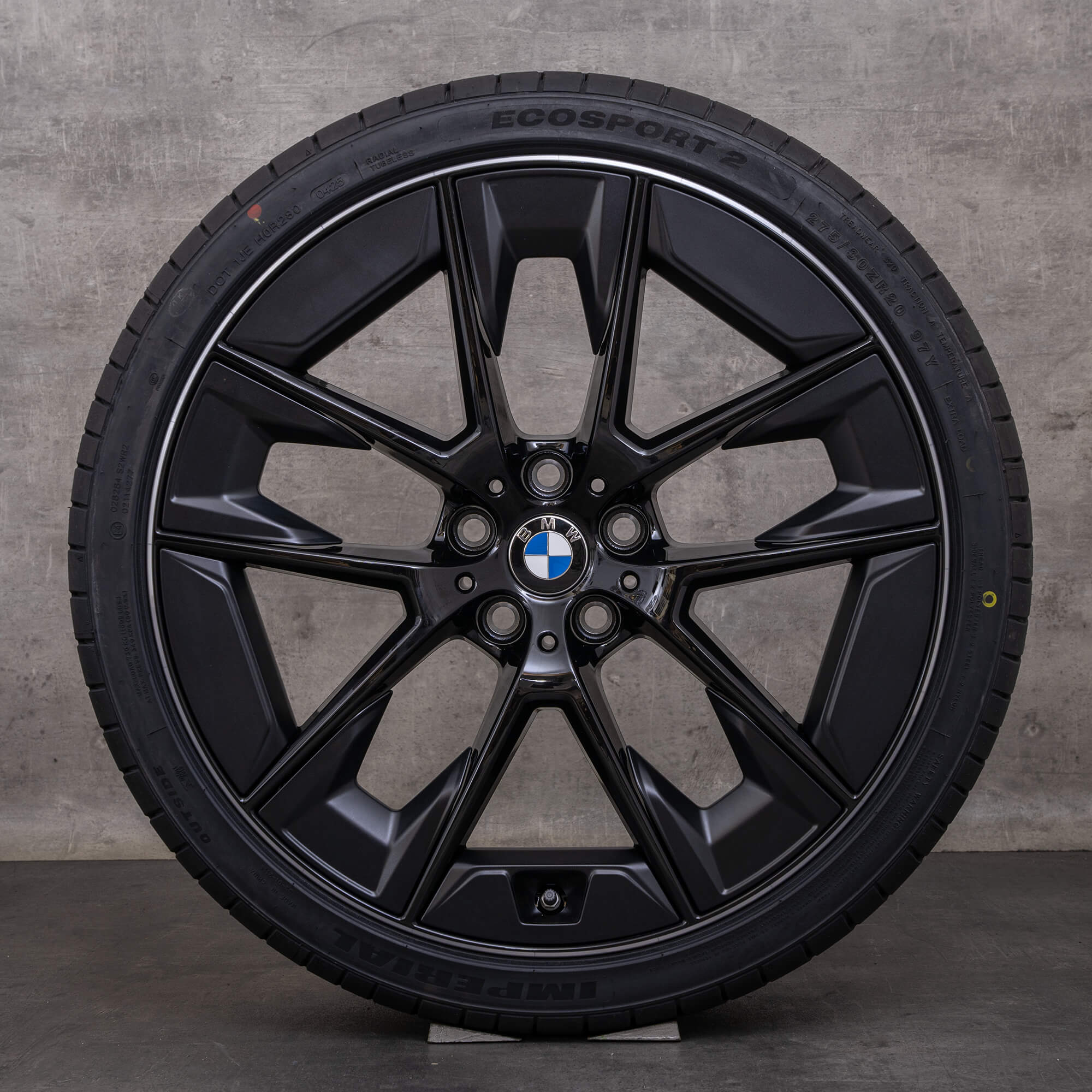 Oryginalne felgi BMW serii 5 20 cali G30 G31 letnie koła stylizacja 1001 M Sport Edition 6895212 6895213 czarne polerowane