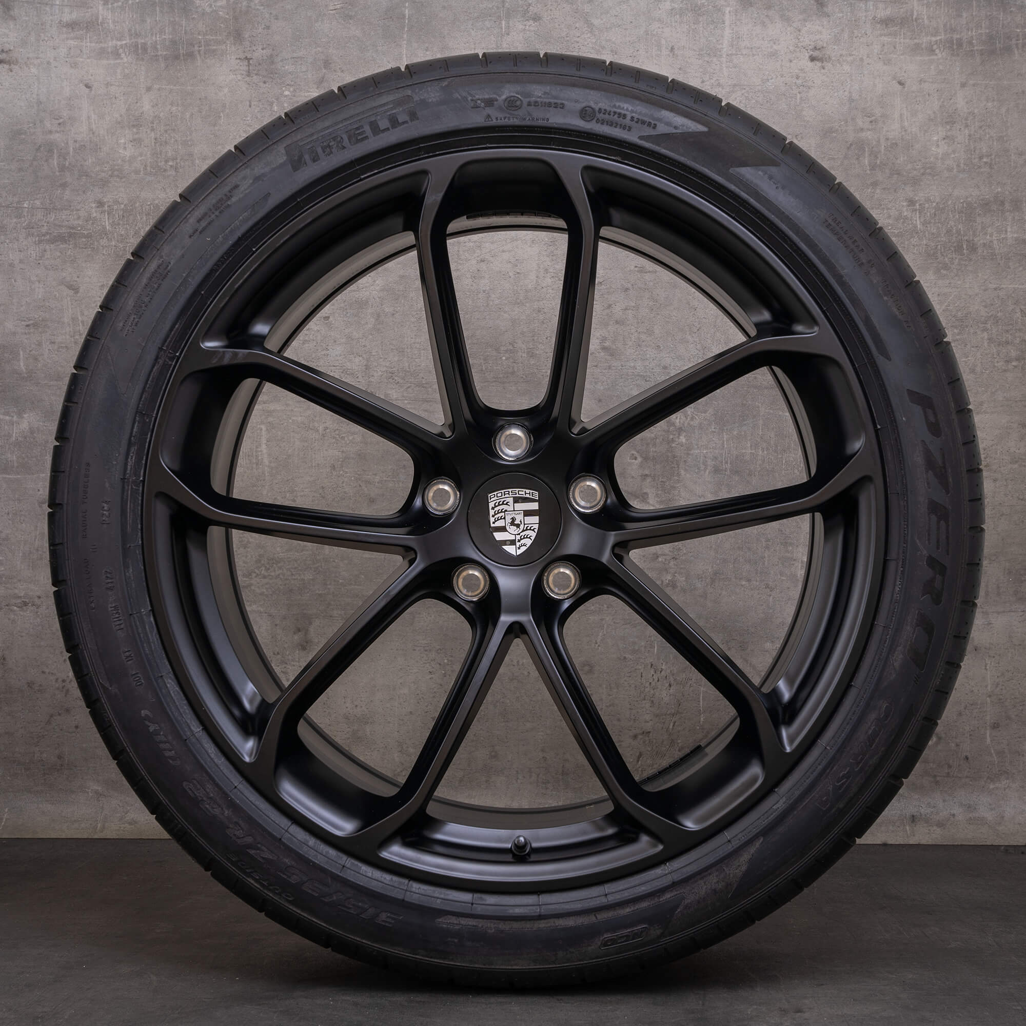 Original Porsche Cayenne Coupe E3 II 22 Zoll Sommerräder 9Y3 GT Felgen Black Satin 9Y3601025CC NEU