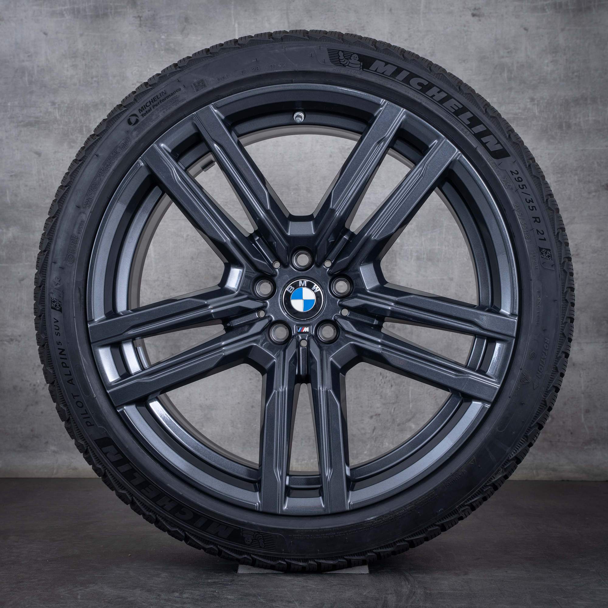 Jantes e pneus inverno originais BMW X5M X6M 21 polegadas F95 F96 jantes styling 808 M 8090794 8090795 orbit grey gloss