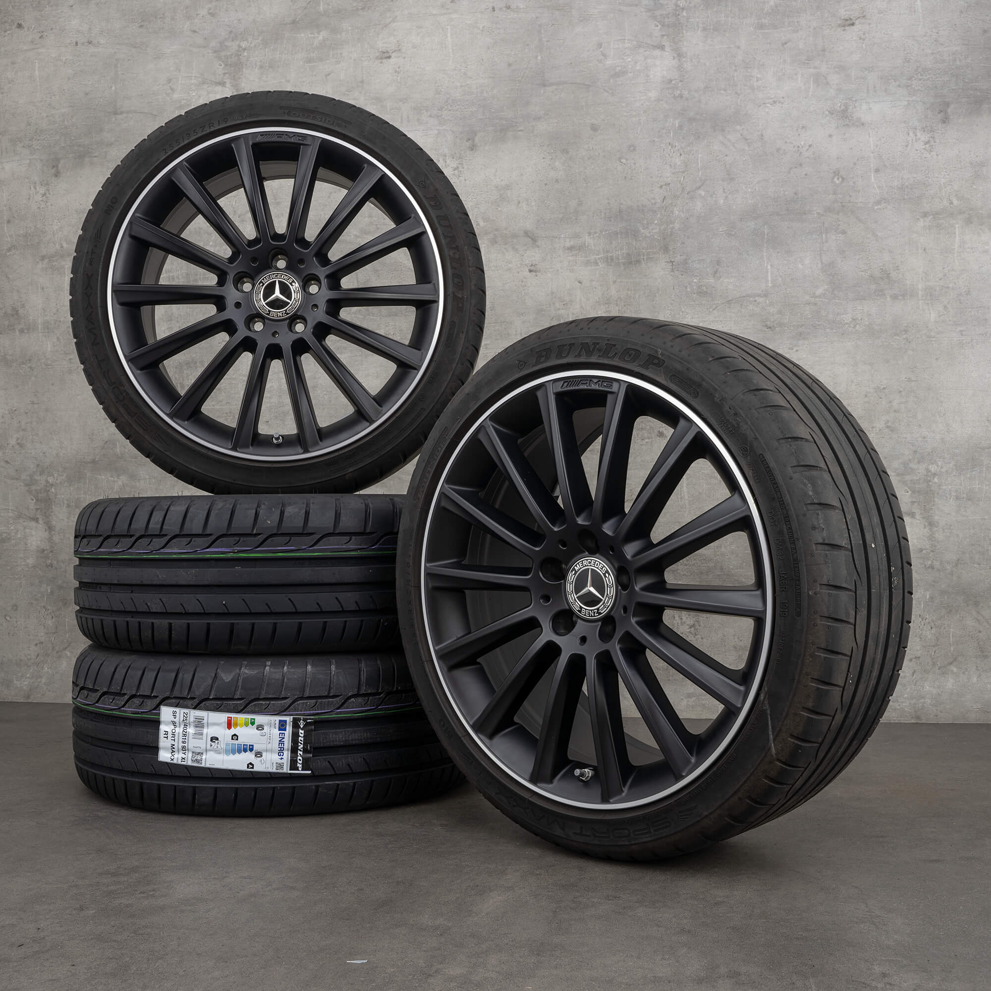 Jante originale Mercedes-Benz Clasa S AMG de 20 inch W223 V223 X223 pentru anvelope vară A2234011500 A2234011600 negru mat, diamantate, NOI