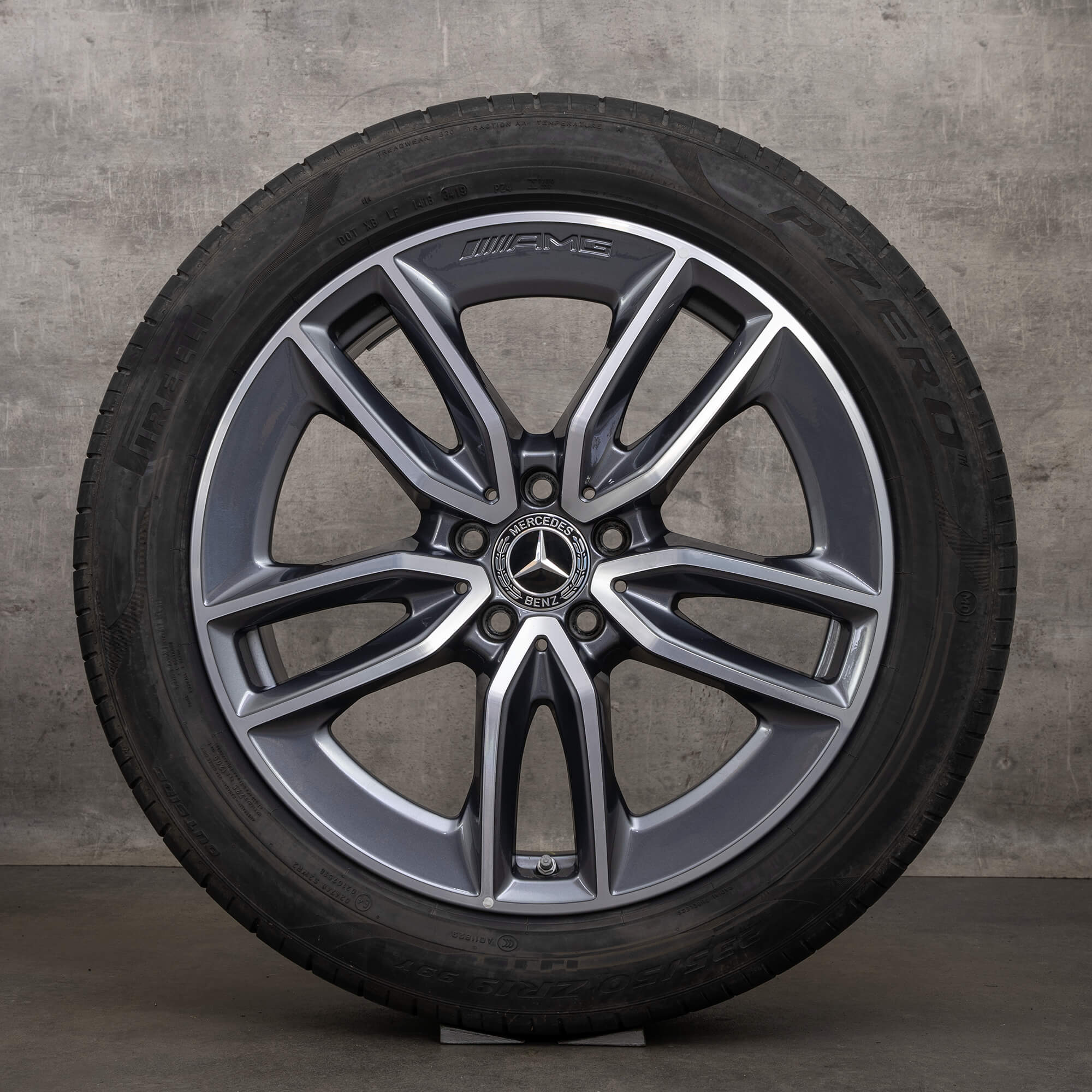 Alkuperäiset Mercedes Benz GLA GLB 35 45 & S AMG vanteet 19 tuuman H247 X247 kesäpyörät A2474011800 himalajanharmaa kiillotettu