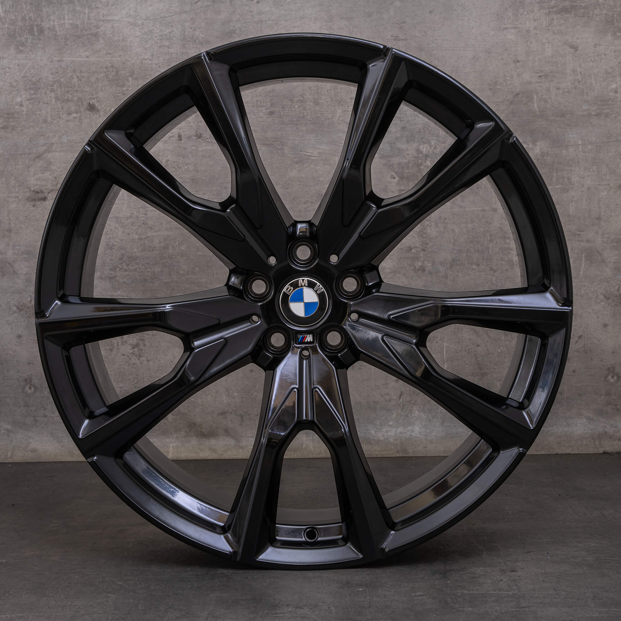 Originale BMW X7 vinterdæk med fælge 22 tommer G07 styling 755 M 8074221 8090108 sort glans NYT