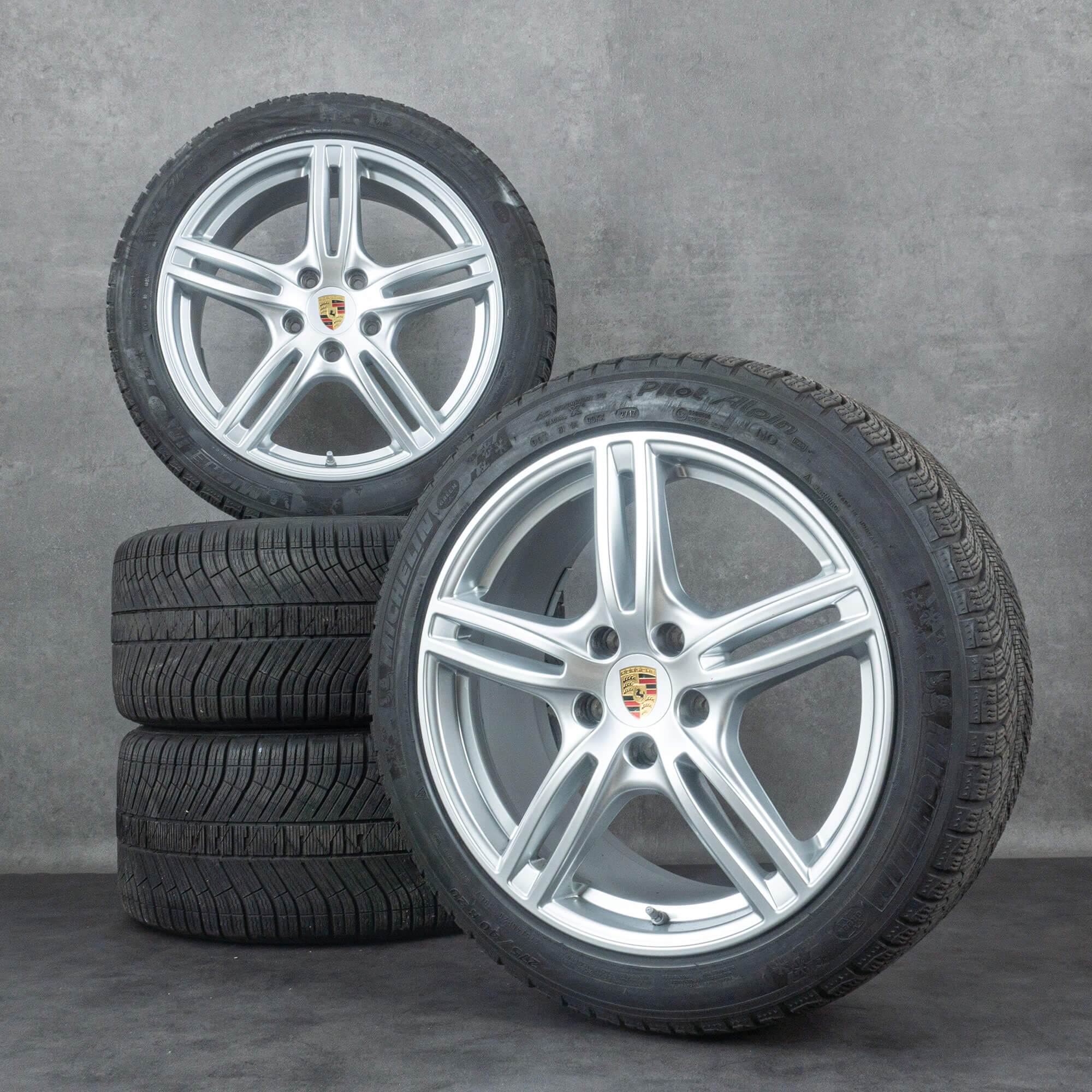 Original Porsche 20 pouces Panamera GTS 971 Argent Jantes Pneus d'hiver