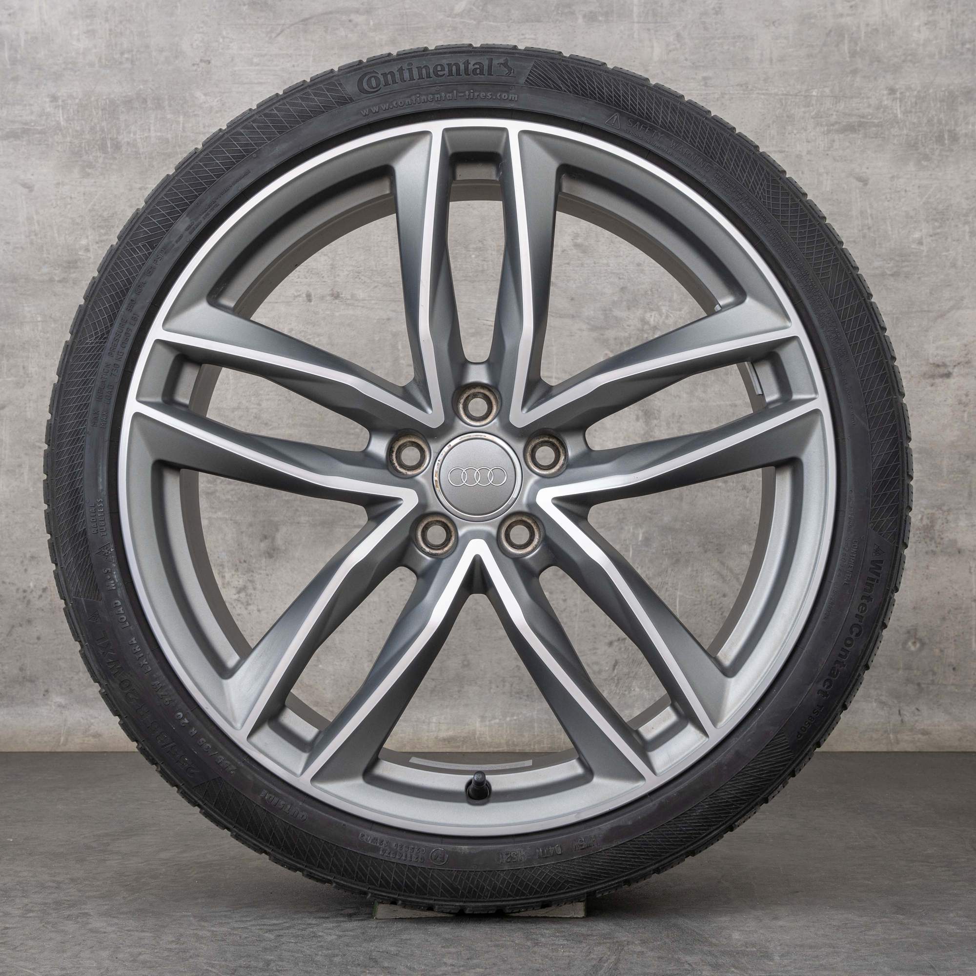 Oryginał Audi A6 S6 koła zimowe 20 cali 4G C7 felgi 4G9601025N tytan mat polerowane