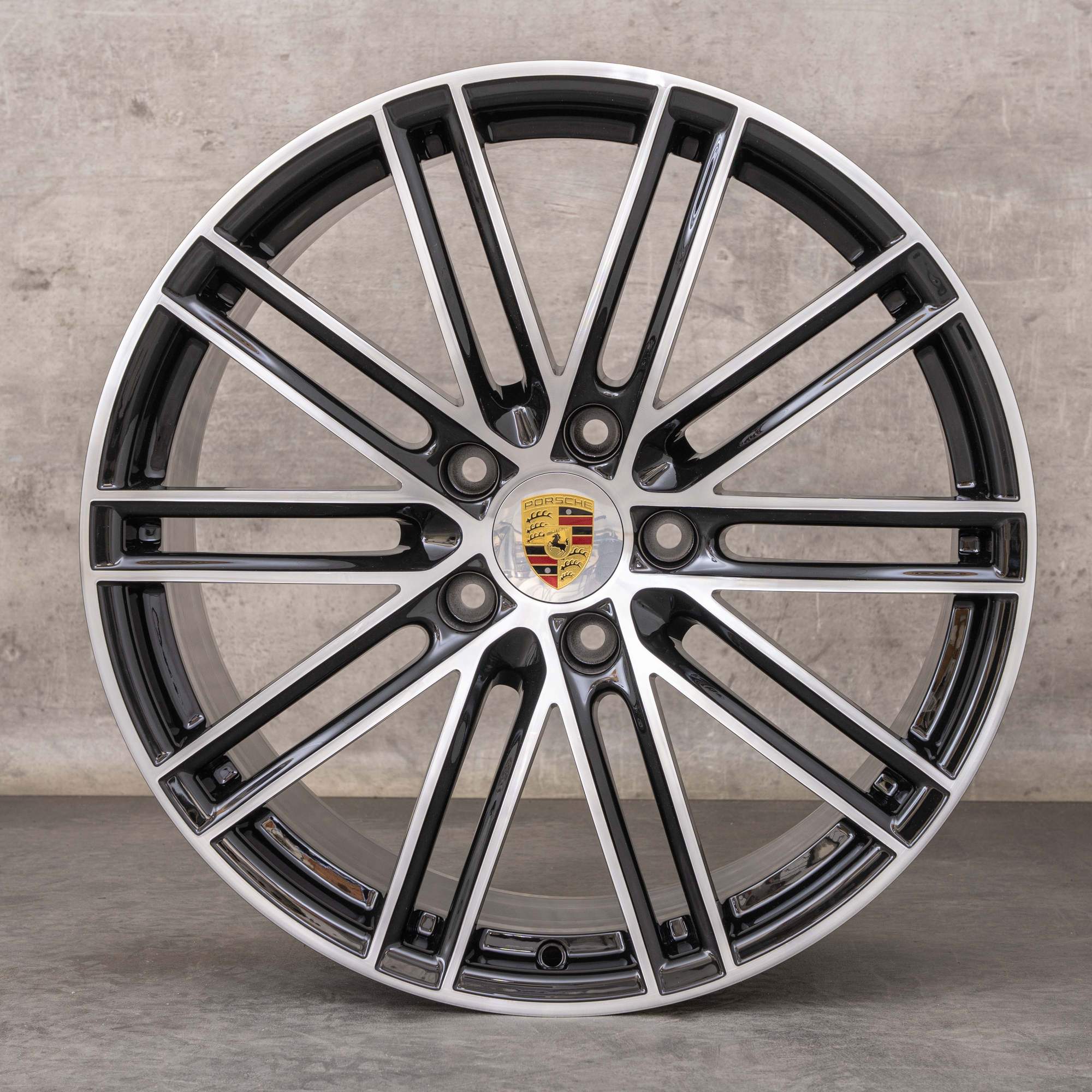 Oryginalne Felgi Porsche Boxster Cayman 718 20 cali 982 Styling 911 Turbo 982601025F 982601025G czarne Polerowane NOWE