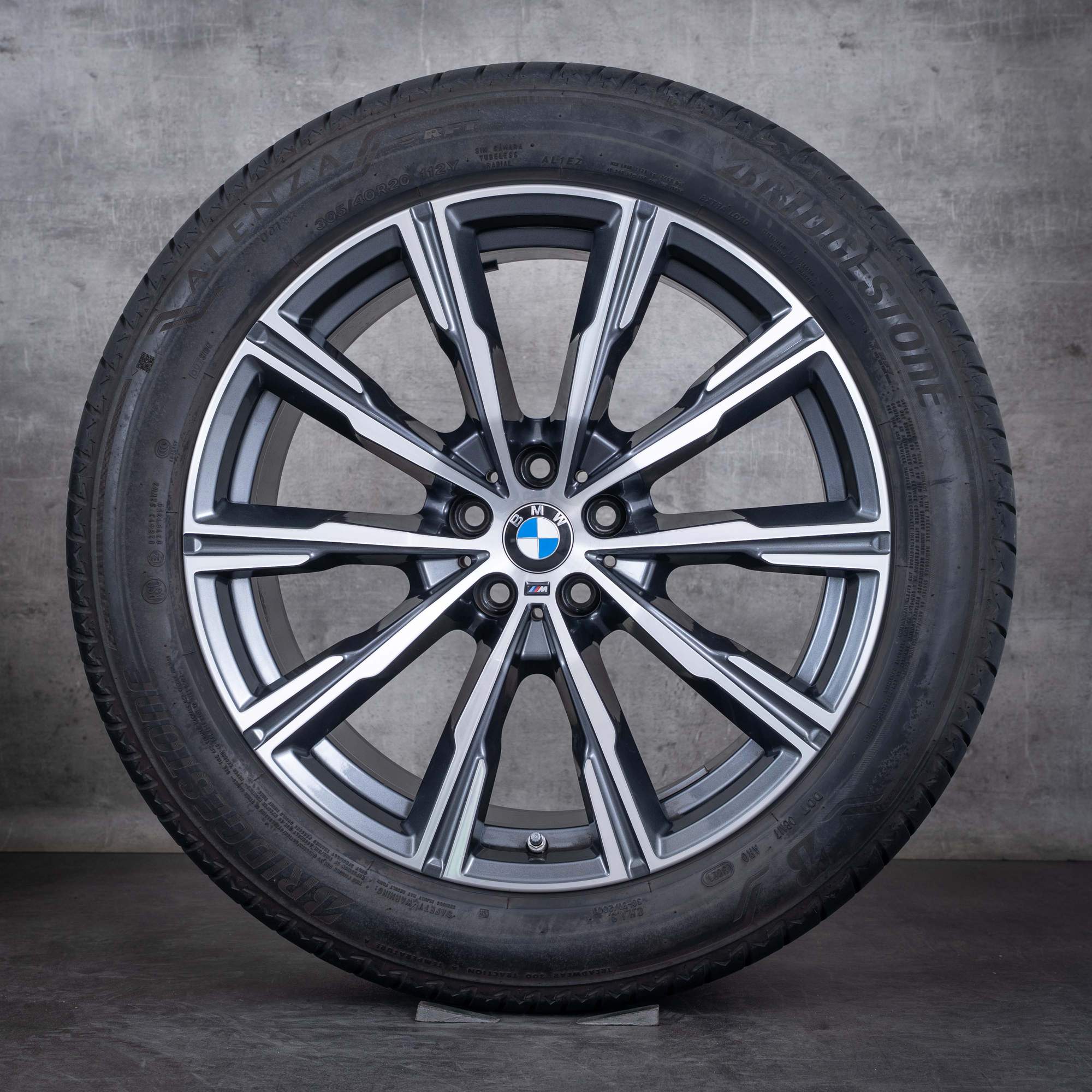 Oryginalne felgi BMW X5 X6 20 cali G05 G06 koła letnie stylizacja 740 M 8071996 8071997 orbit szary polerowane toczone