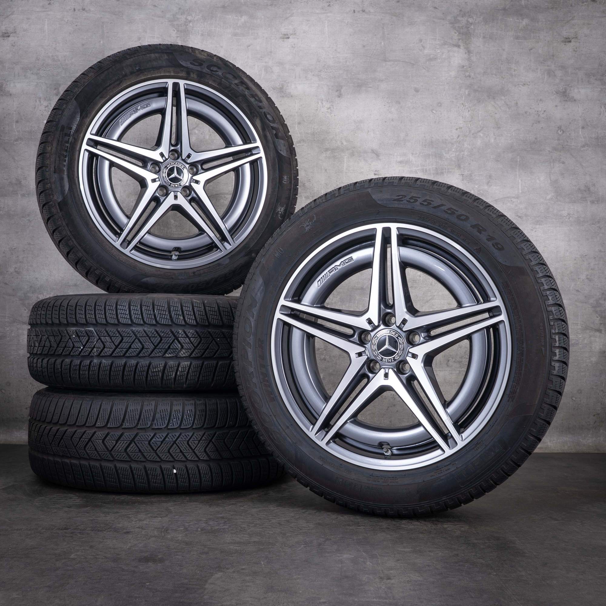 OEM Mercedes-Benz EQC AMG 19inch winter wheels N293 rims A2934011400 A2934010700 Himalaya Gray diamond cut