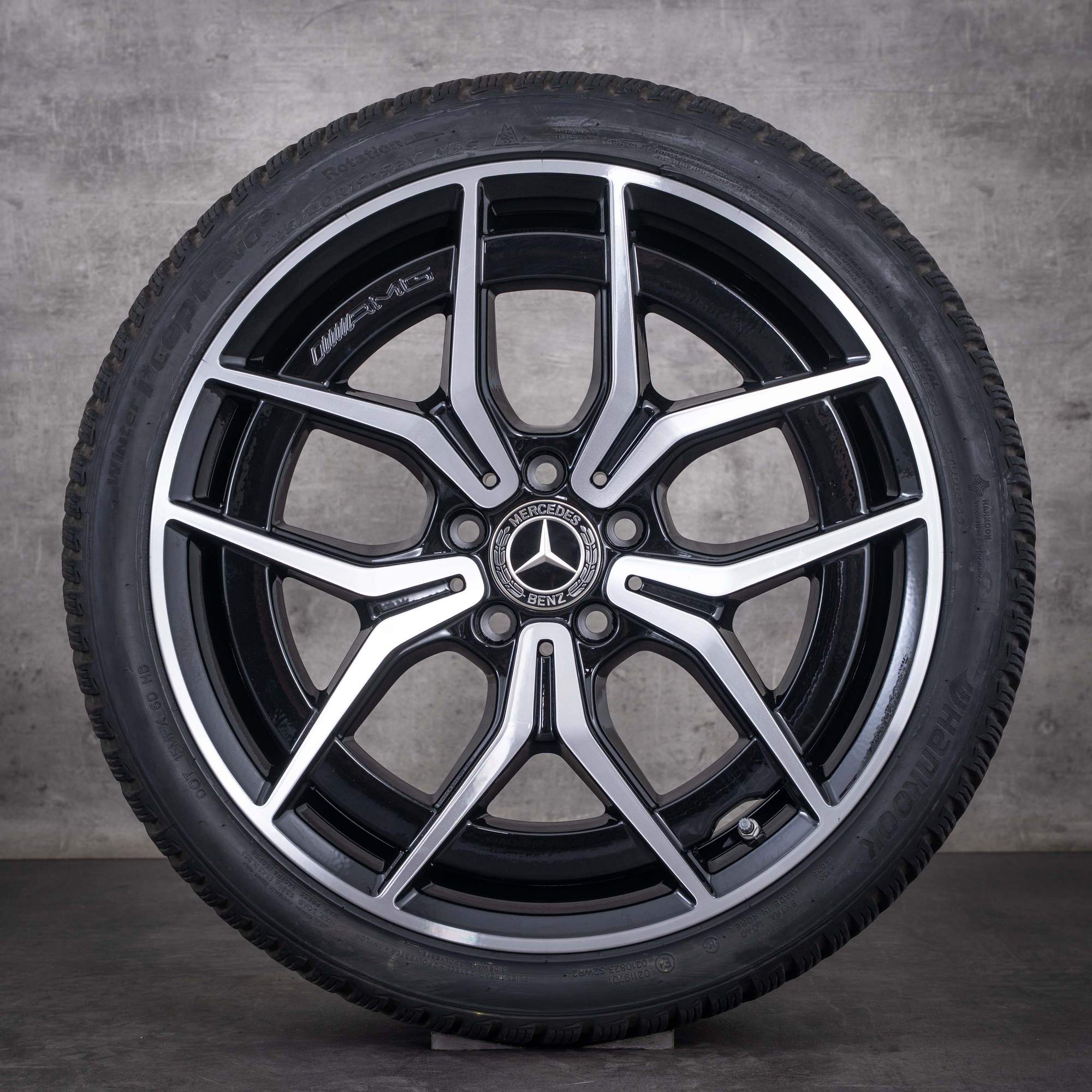 Jante originale Mercedes-Benz Clasa C AMG de 19 inci W206 S206 pentru anvelope de iarnă A2064016700 A2064016800 negre diamantate