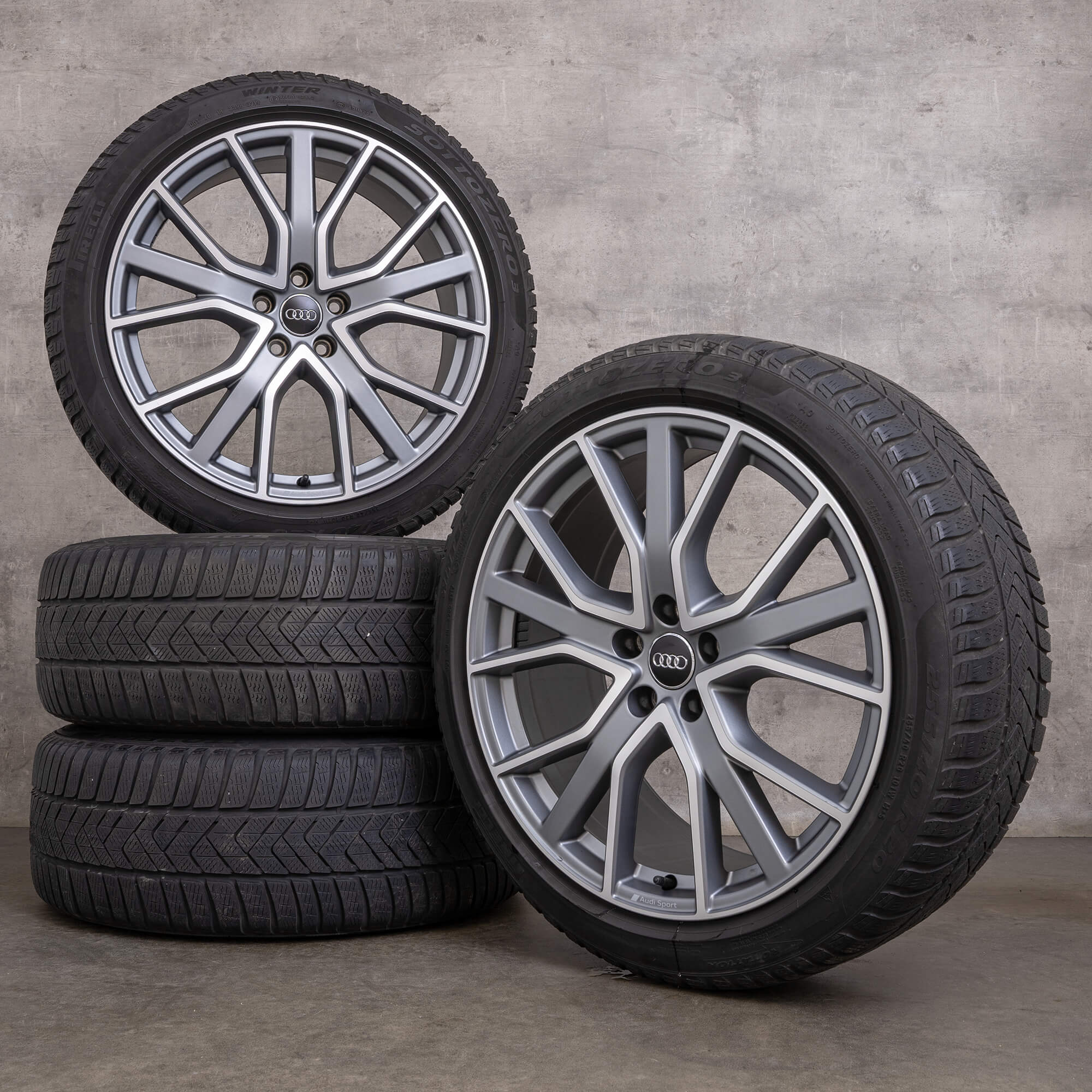 Originele Audi A6 S6 winterwielen 20 inch 4K C8 velgen 4K0601025AB titaan mat gepolijst