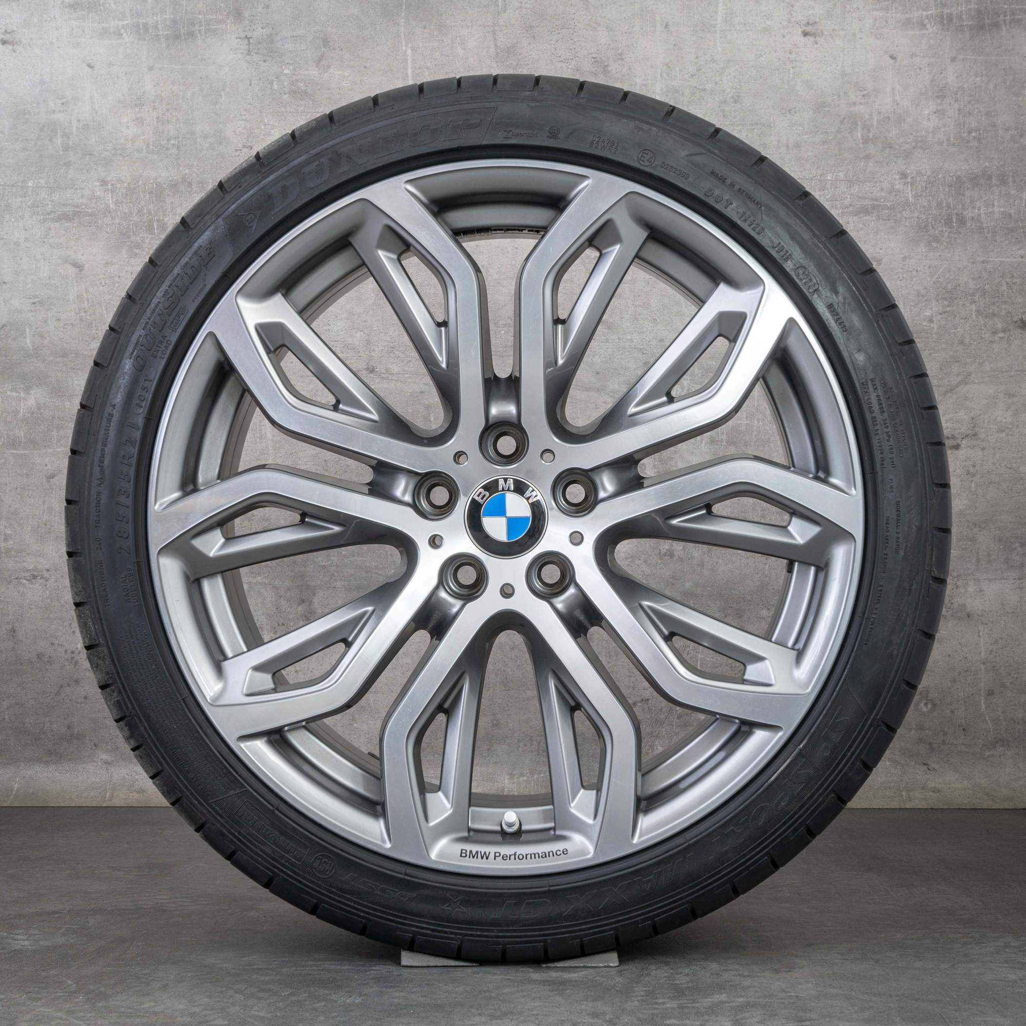 Oryginalne felgi BMW X5M X6 X6M 21 cali letnie koła E70 E71 Styling 375 M 6796149 6796151 ferric grey polerowane