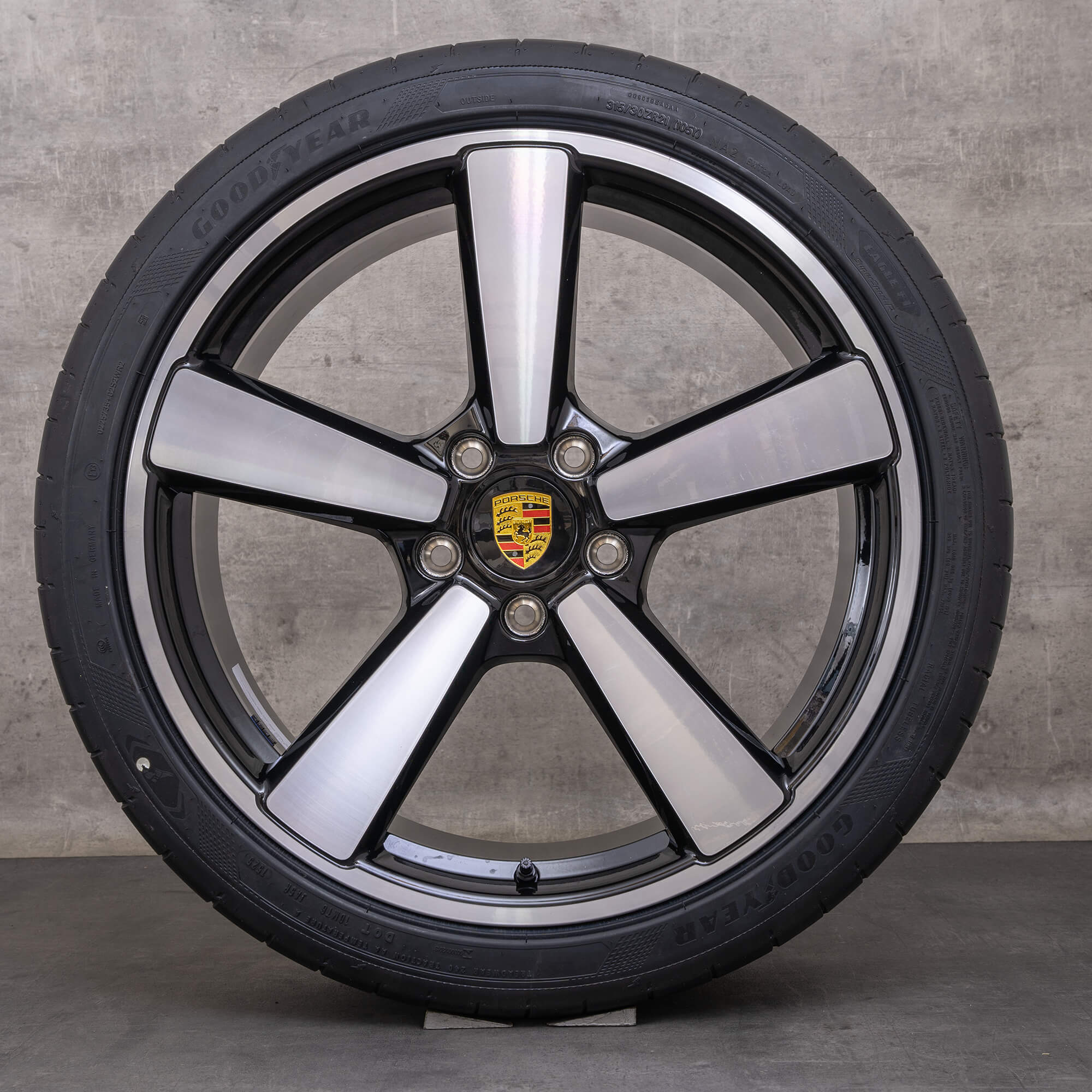 Originele Porsche 911 velgen 20 inch 992 II GTS, 4 Cabrio & Targa zomerwielen 992601025BM 992601025BN zwart glanzend 041 NIEUW