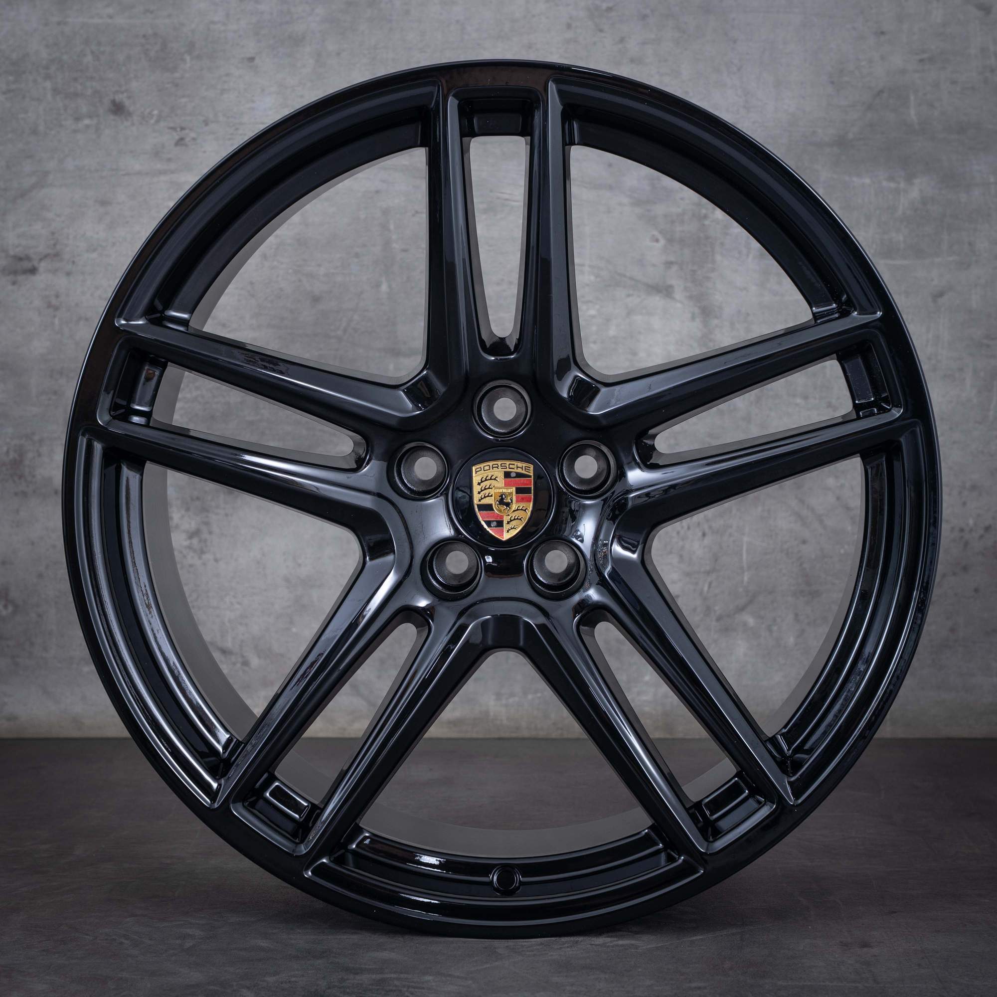 Oryginalne felgi Porsche Macan 20 cali II & III 95B601025DG 95B601025DH czarny błyszczący