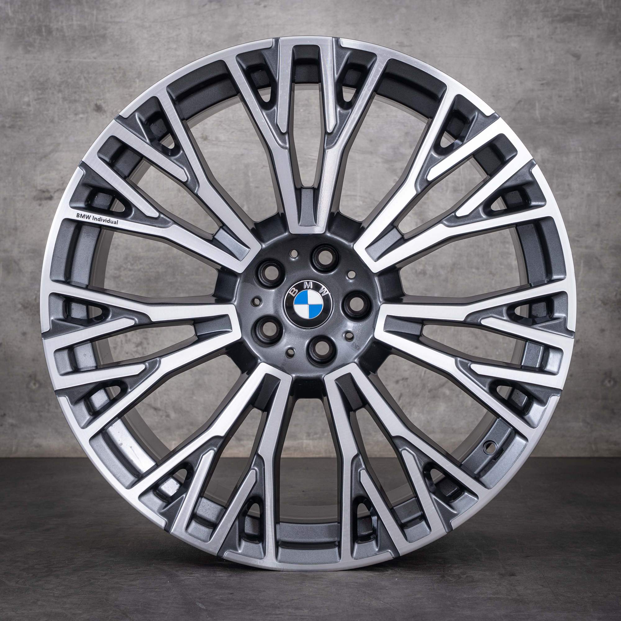 Oryginalne koła zimowe BMW X5 X6 22 cale, felgi G05 G06, stylizacja 745i, 6883763 6883764 kolor orbit grey diamond cut
