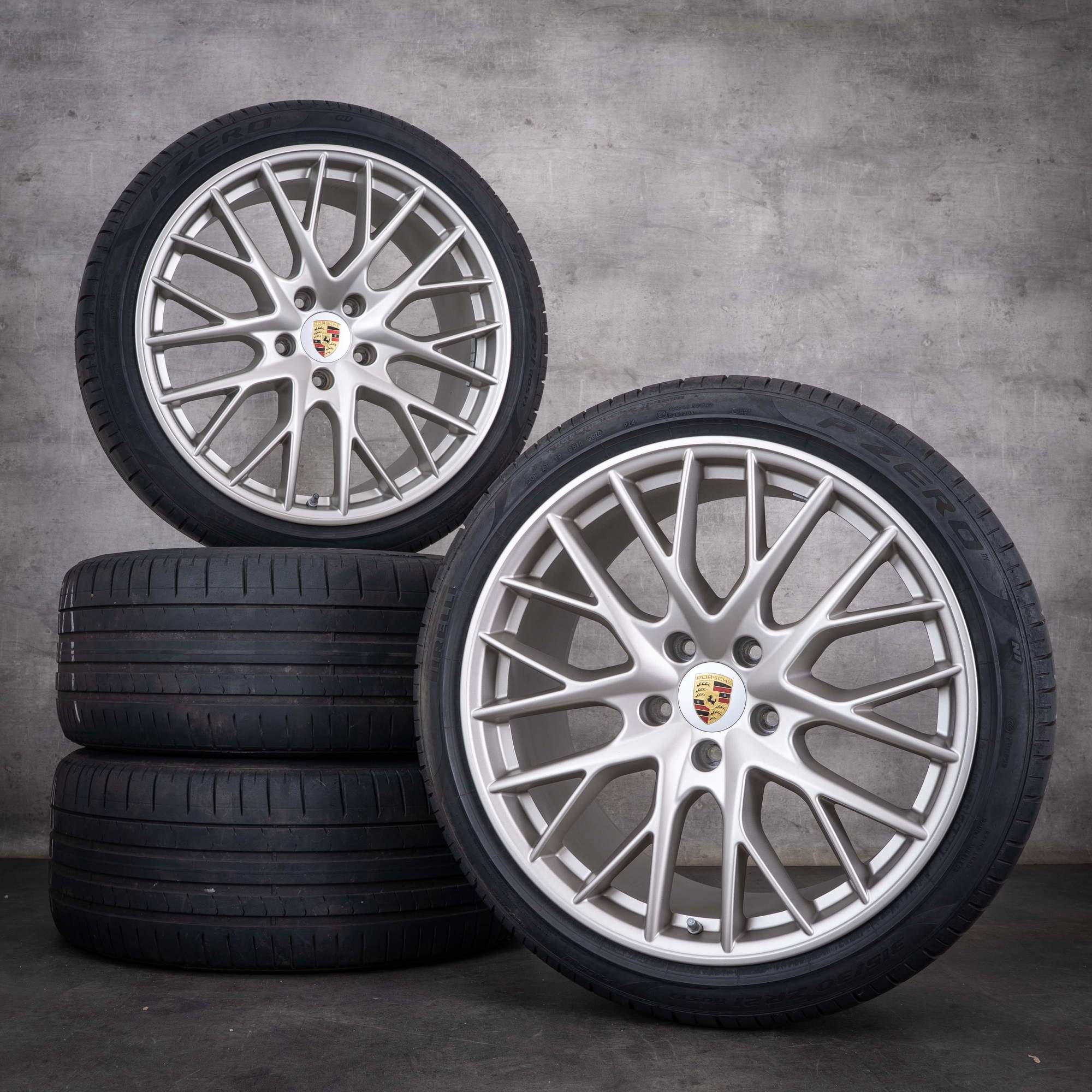Jante originale de iarnă Porsche Panamera 21 inch 971 G2 971601025D 971698025A argintiu mat