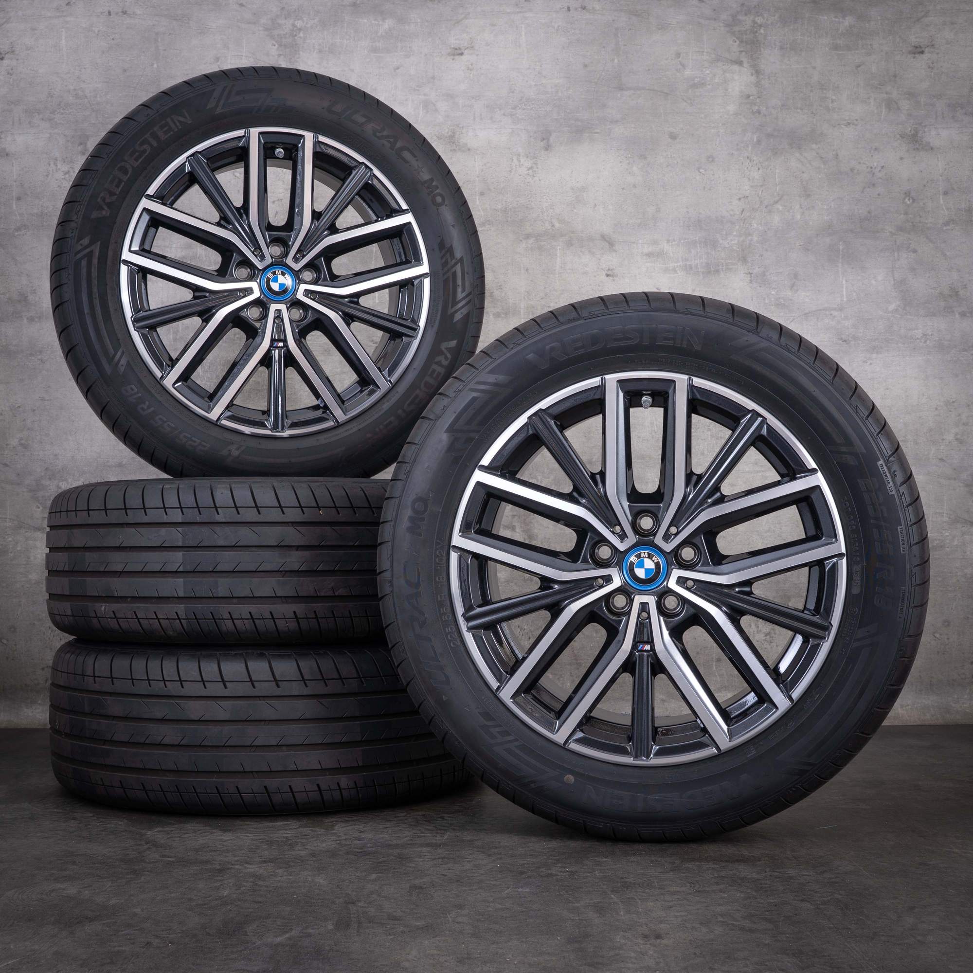 Original BMW X1 iX1 X2 iX2 Felgen 18 Zoll U11 U10 Sommerräder Styling 838 M 6891179 midnight grey glanzgedreht