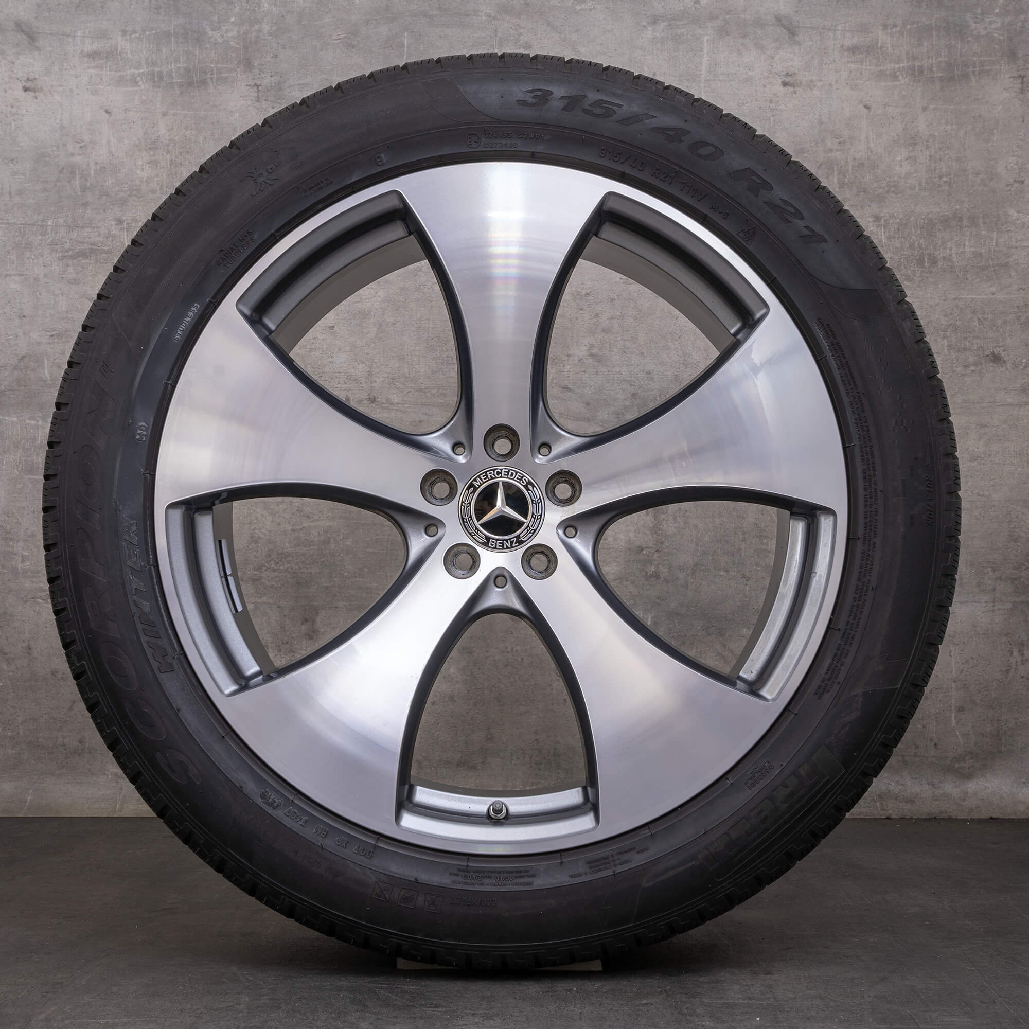 Alkuperäiset Mercedes Benz GLE talvirenkaat 21 tuuman C292 vanteet A2924010400 A2924010500 himalajanharmaa kiillotettu