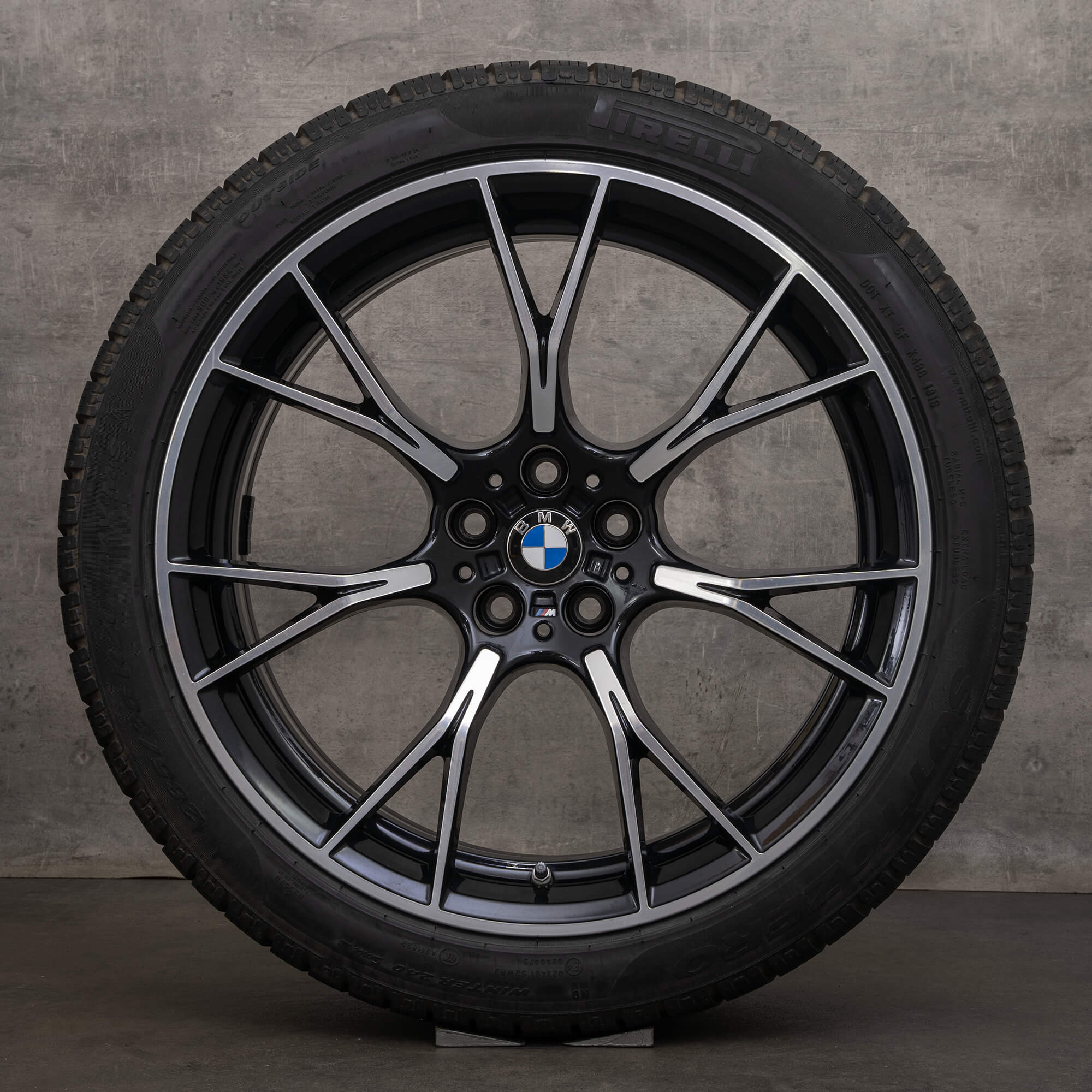 Originale BMW M5 M8 vinterhjul 20 tommer F90 F91 F92 F93 fælge styling 789 M 8073849 8073850 sort blank drejet