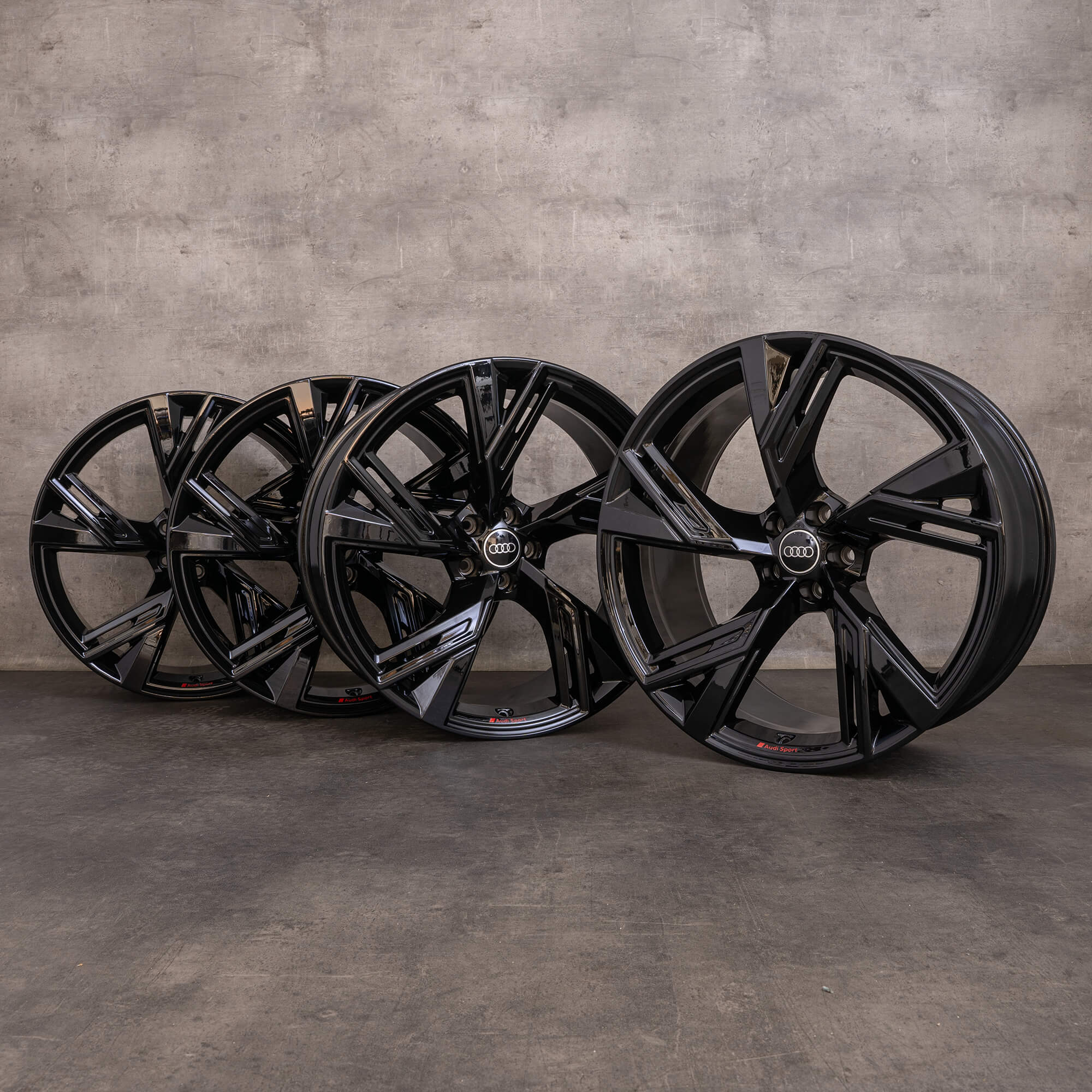 OEM Audi RS6 RS7 Rims 22 inch 4K C8 F2 Trapez 4K0601025BL black glossy