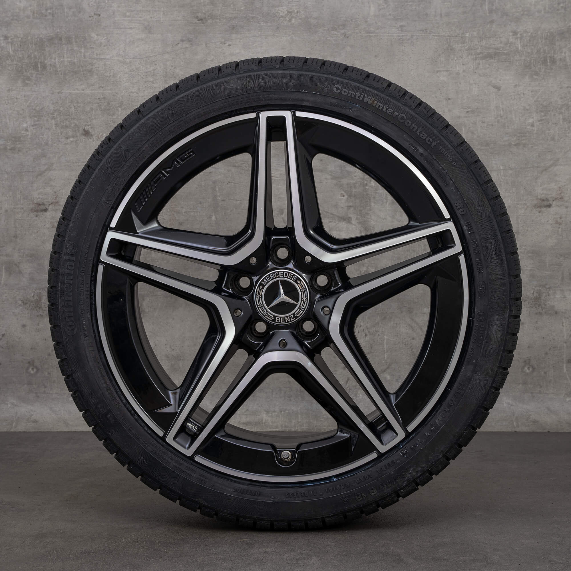 Alkuperäiset AMG Mercedes Benz A-sarjan A35 talvirenkaat 18 tuuman W177 V177 vanteet A1774014000 musta kiiltävä käännetty UUTUUS