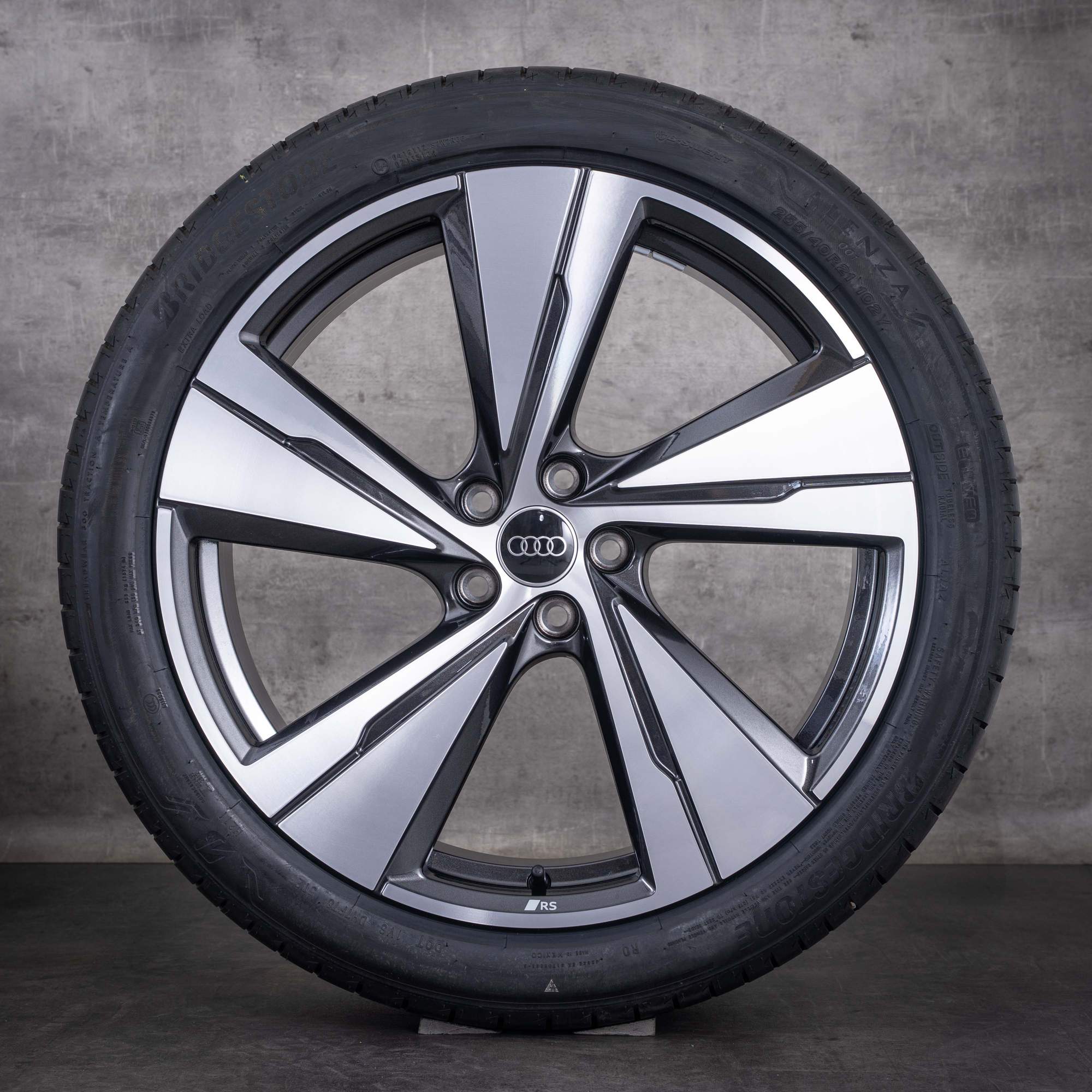 Original Audi Q5 SQ5 Felgen 21 Zoll FY GU Sommerräder 8MA601025N granit front glanzgedreht