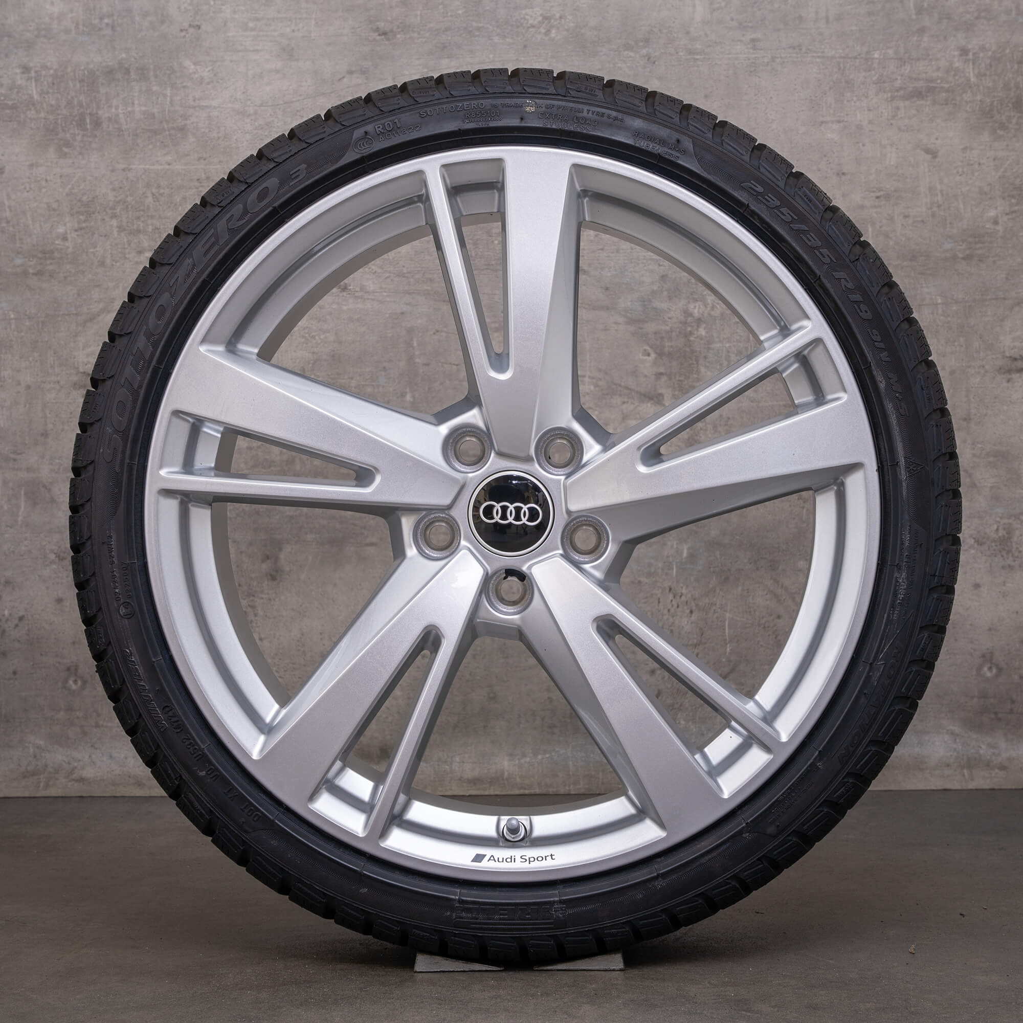 Originale Audi RS3 vinterhjul 19 tommer 8V fælge Blade 8V0601025FJ sølv NEW