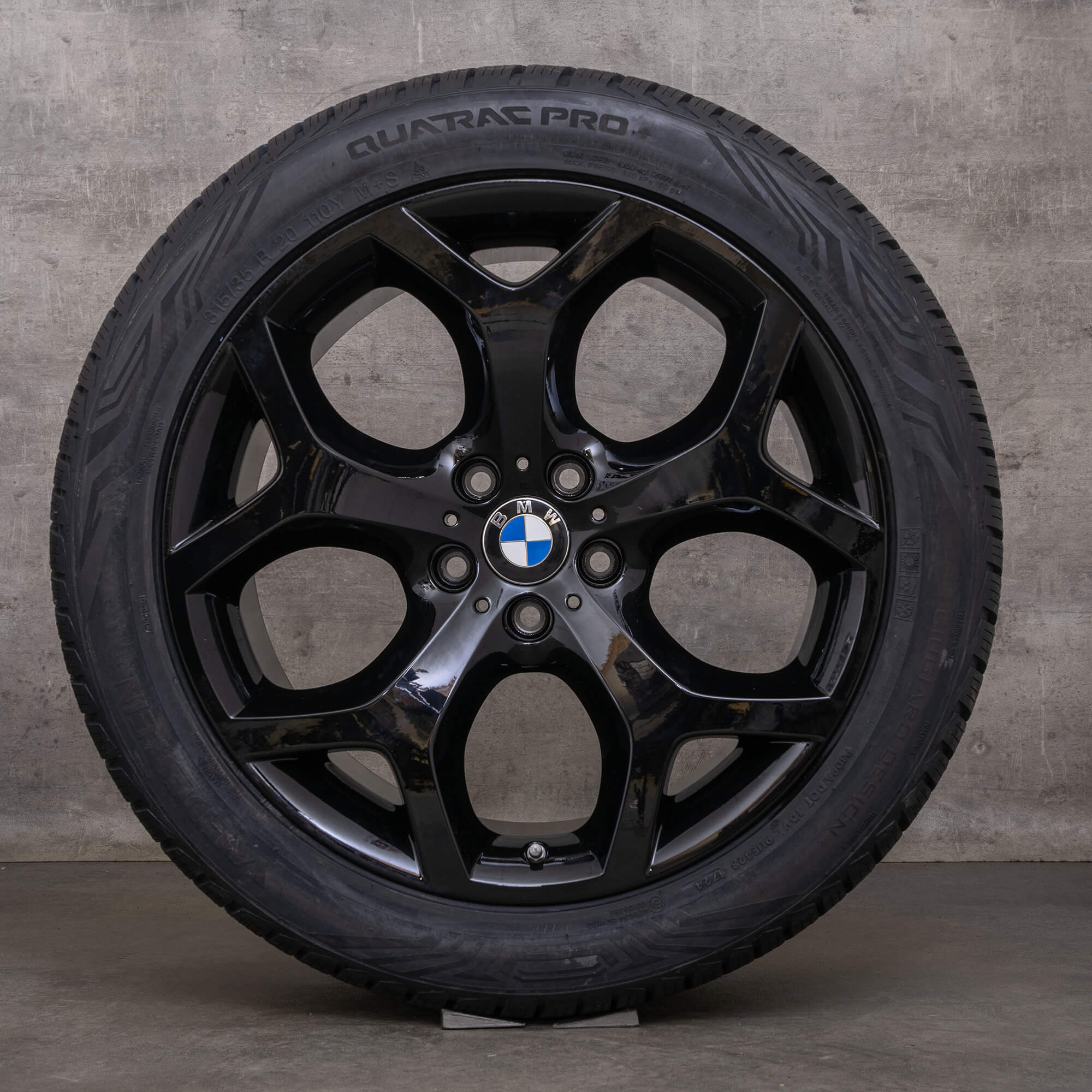 Original BMW X5 X6 llantas de 20 pulgadas E70 F15 F16 neumáticos para todo tipo clima estilo 214 6772249 6772250 negro alto brillo