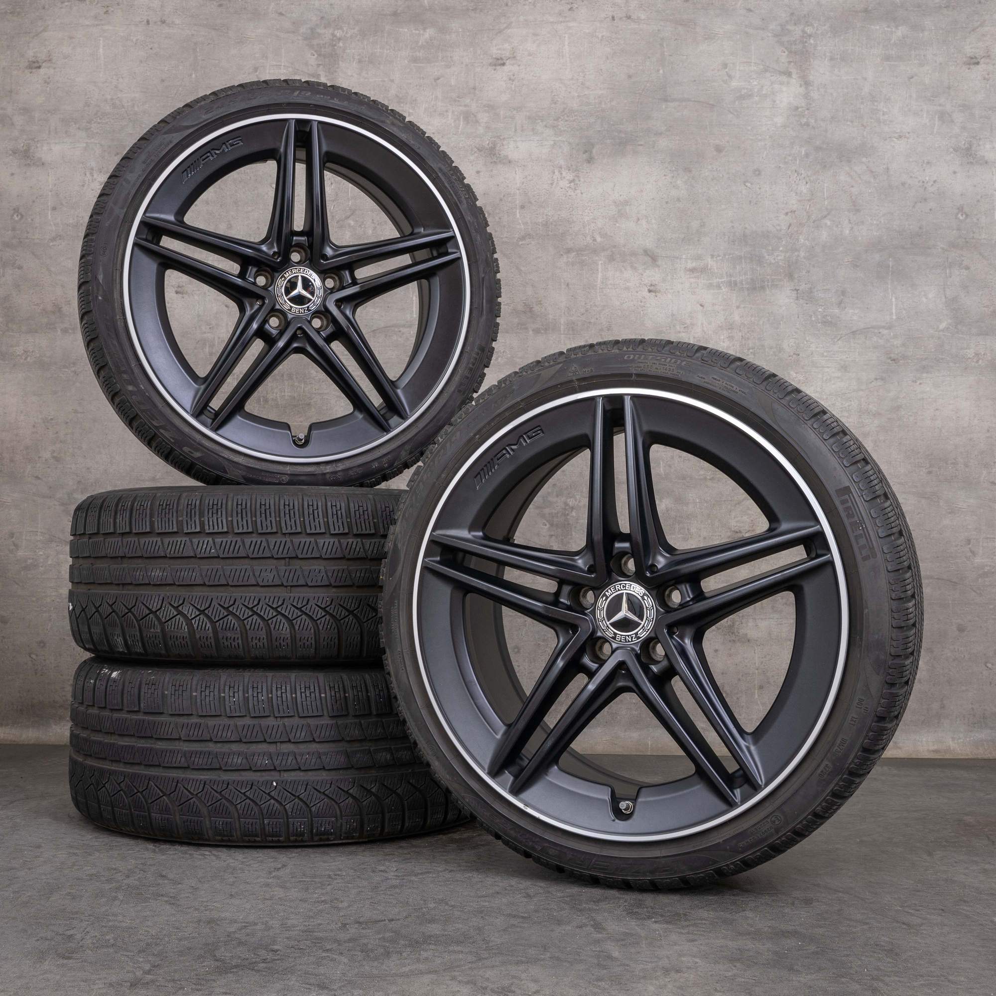 OEM Mercedes Benz A-Class A 45 CLA AMG winter wheels 19 inch W177 X118 C118 Rims A1774012300 black matt polisched
