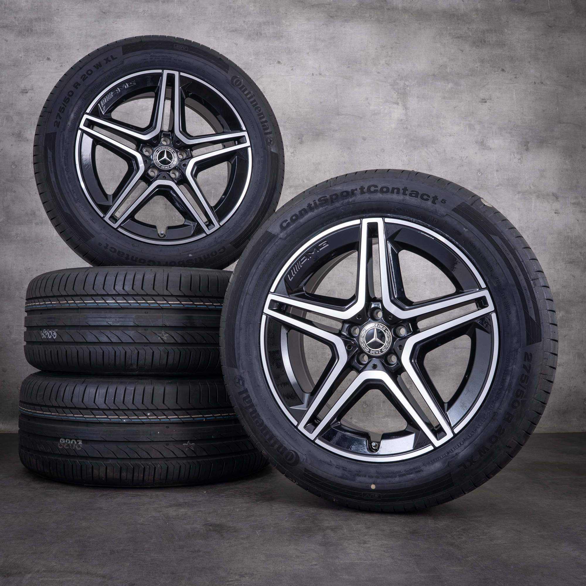 OEM Mercedes-Benz GLE 53 AMG 20inch X167 C167 summer wheels A1674013200 A1674013300 Black diamond cut